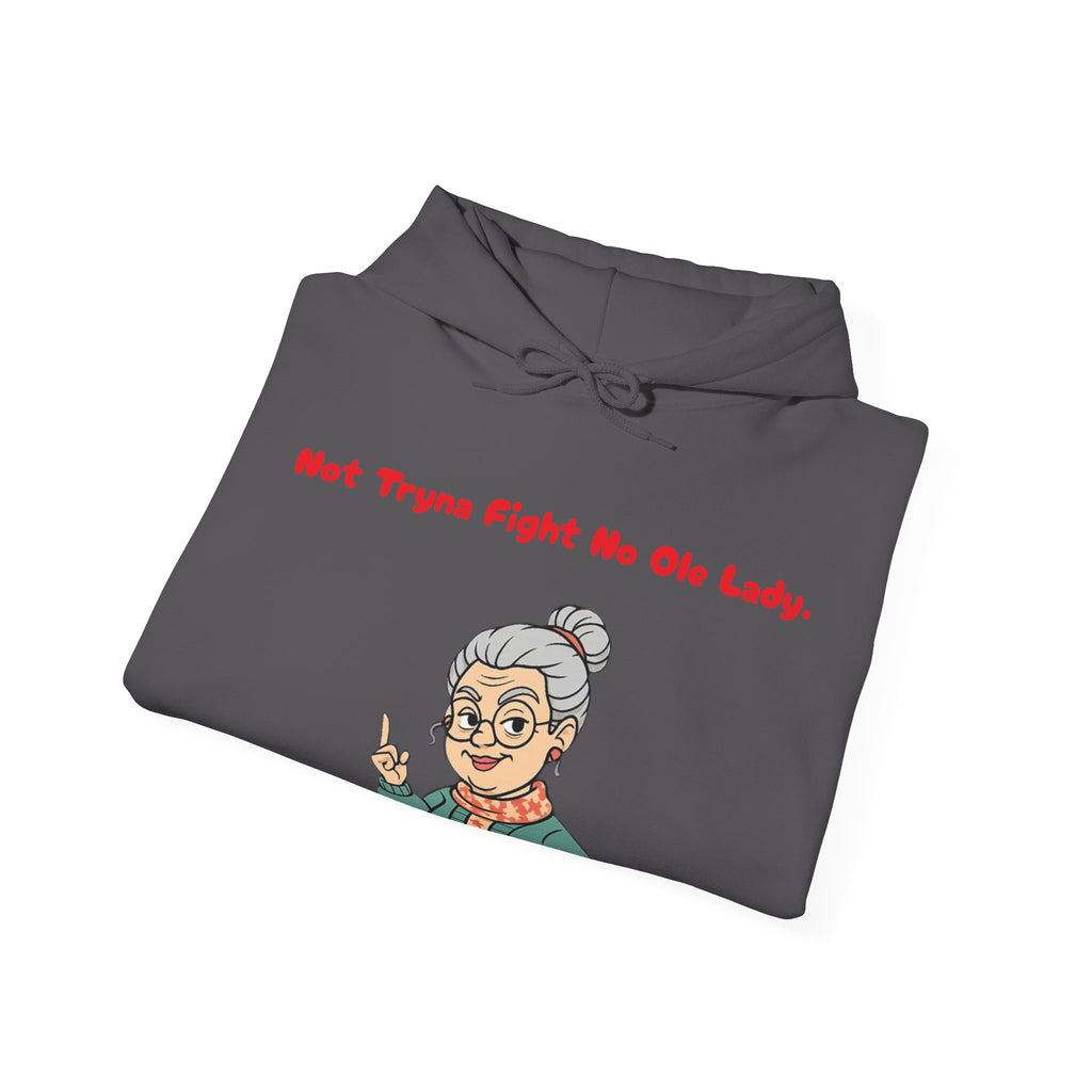 PRB Sassy Grandma Illustration Hoodie | "Not Tryna Fight No Ole Lady." by Power Runs Black