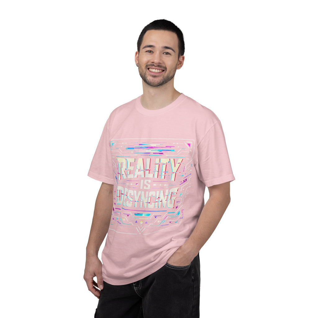 Power Runs Black PRB Glitchy Pastel "Reality Is Desyncing" T-Shirt by Printify