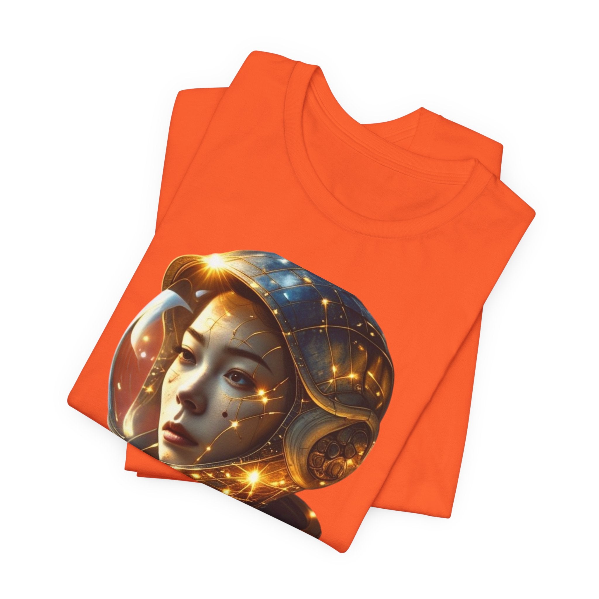 PRB Astronaut Portrait Tee — Starry Cosmic Helmet Graphic T-Shirt by Power Runs Black