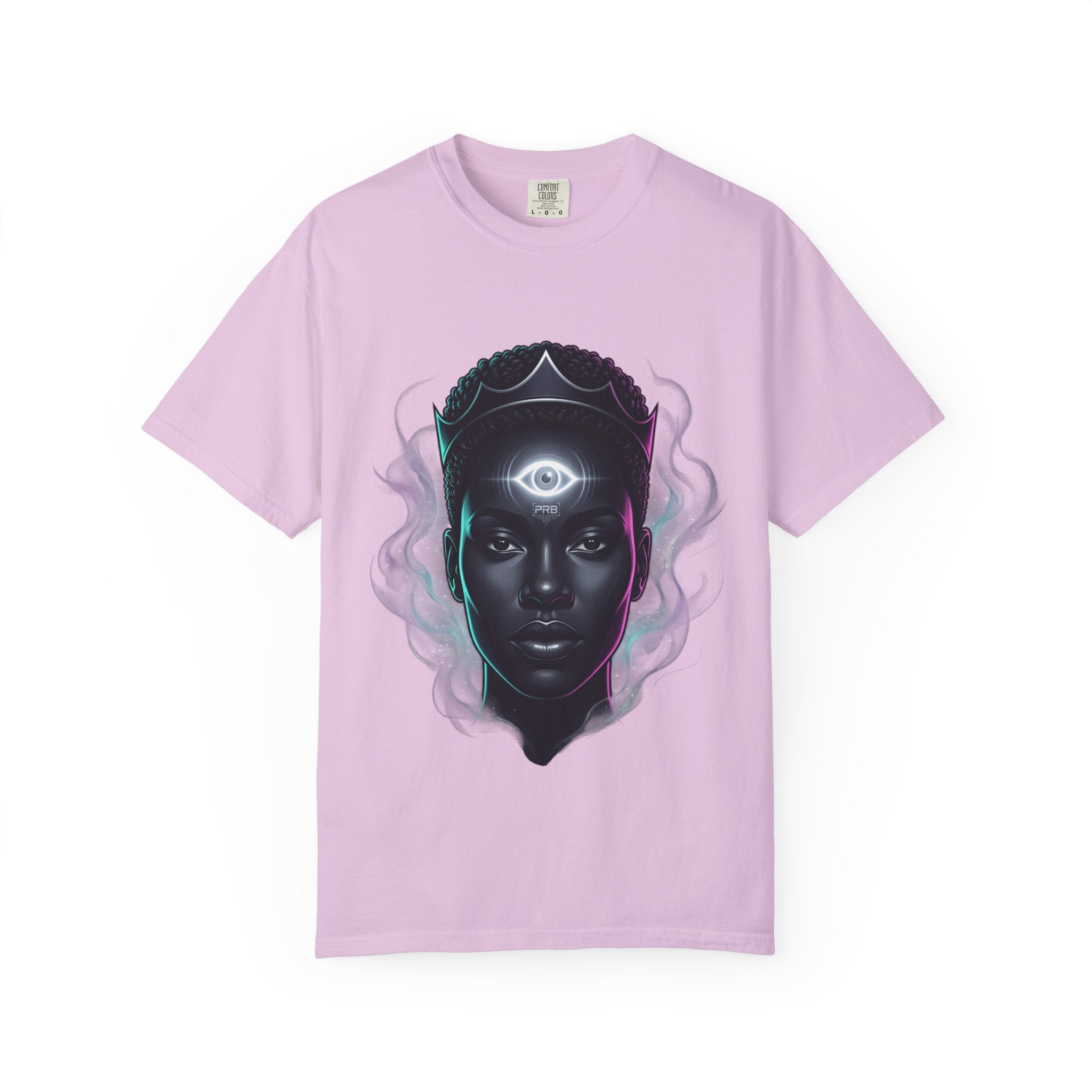 Printify PRB Third Eye Omni‑Vision Ascendant 4K Cosmic Portrait T-shirt | Mystic Black Face Artwork - T-Shirt