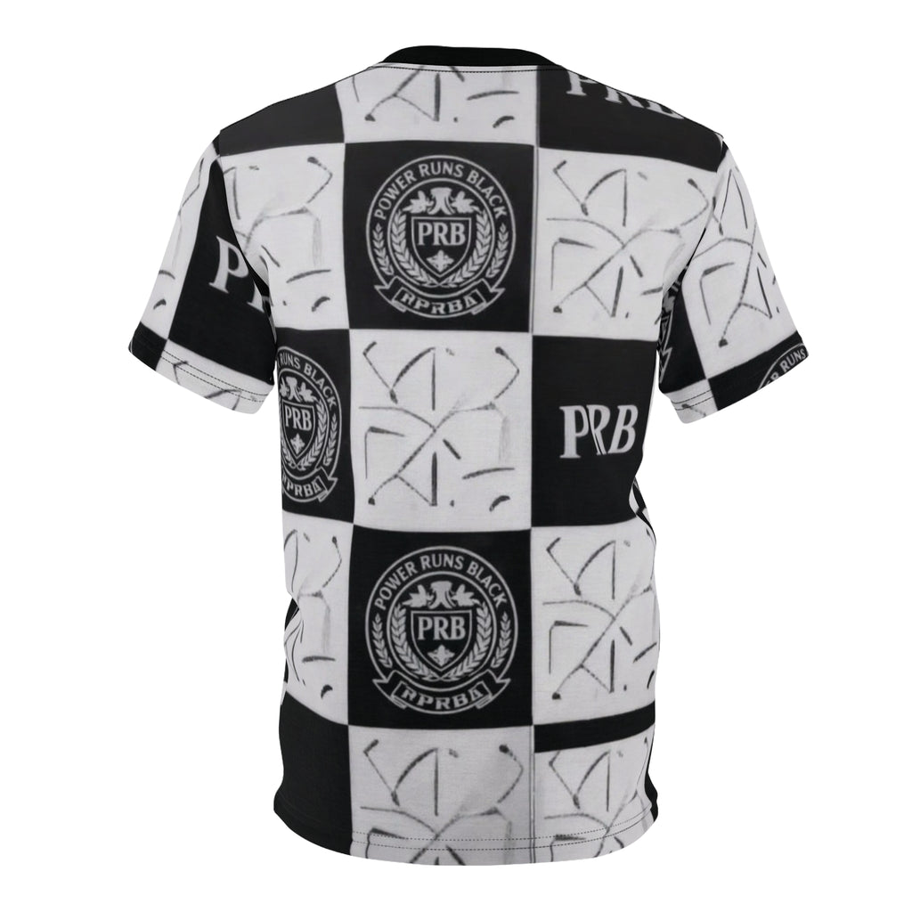 PRB Checkerboard All-Over Print Tee by Power Runs Black