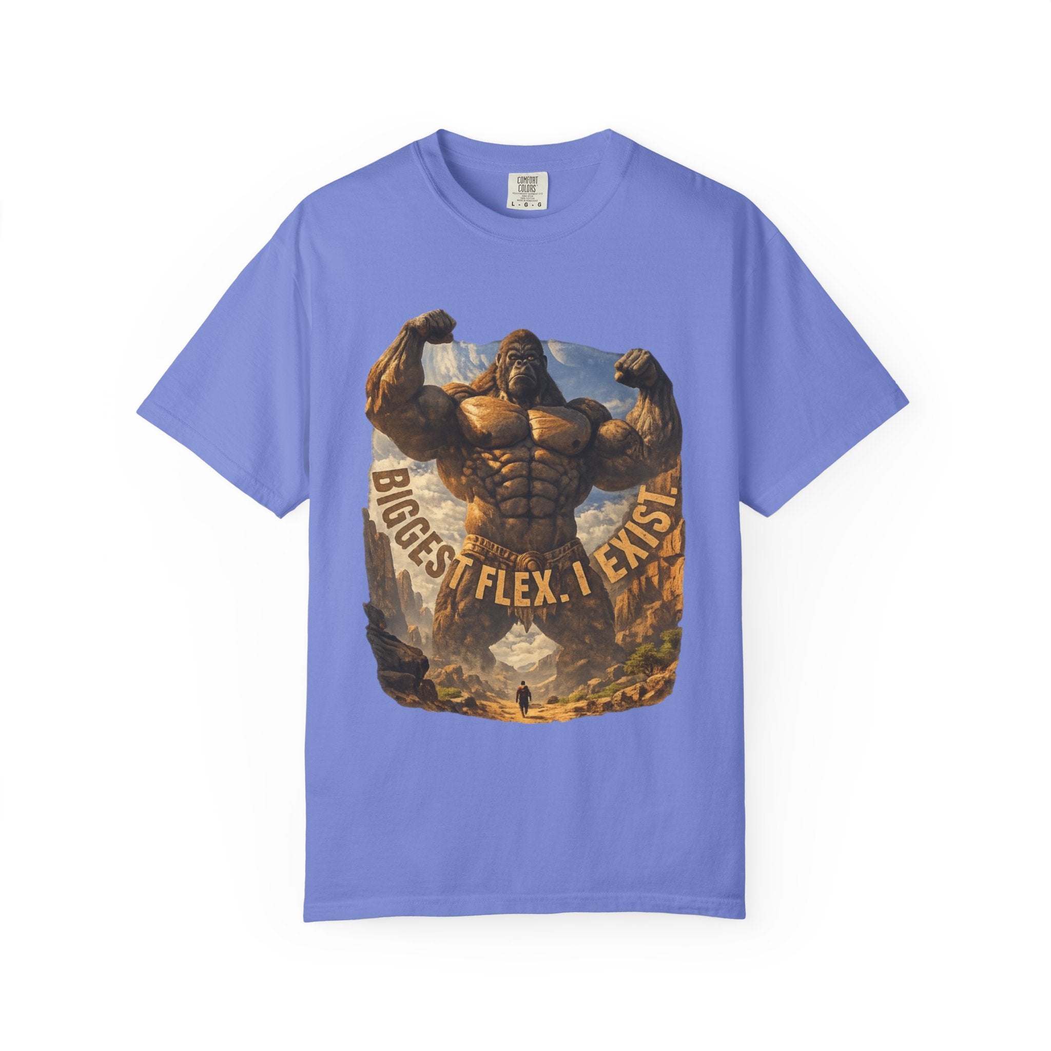 PRB Biggest Flex I Exist T-Shirt — Funny Muscle Gorilla Graphic Tee by Power Runs Black