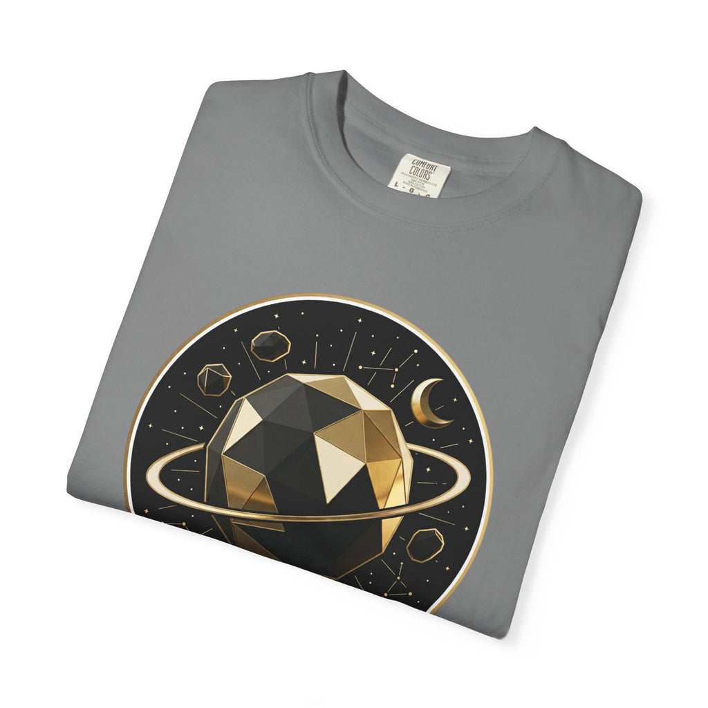 PRB Cosmos Geometric Planet T-Shirt by Power Runs Black