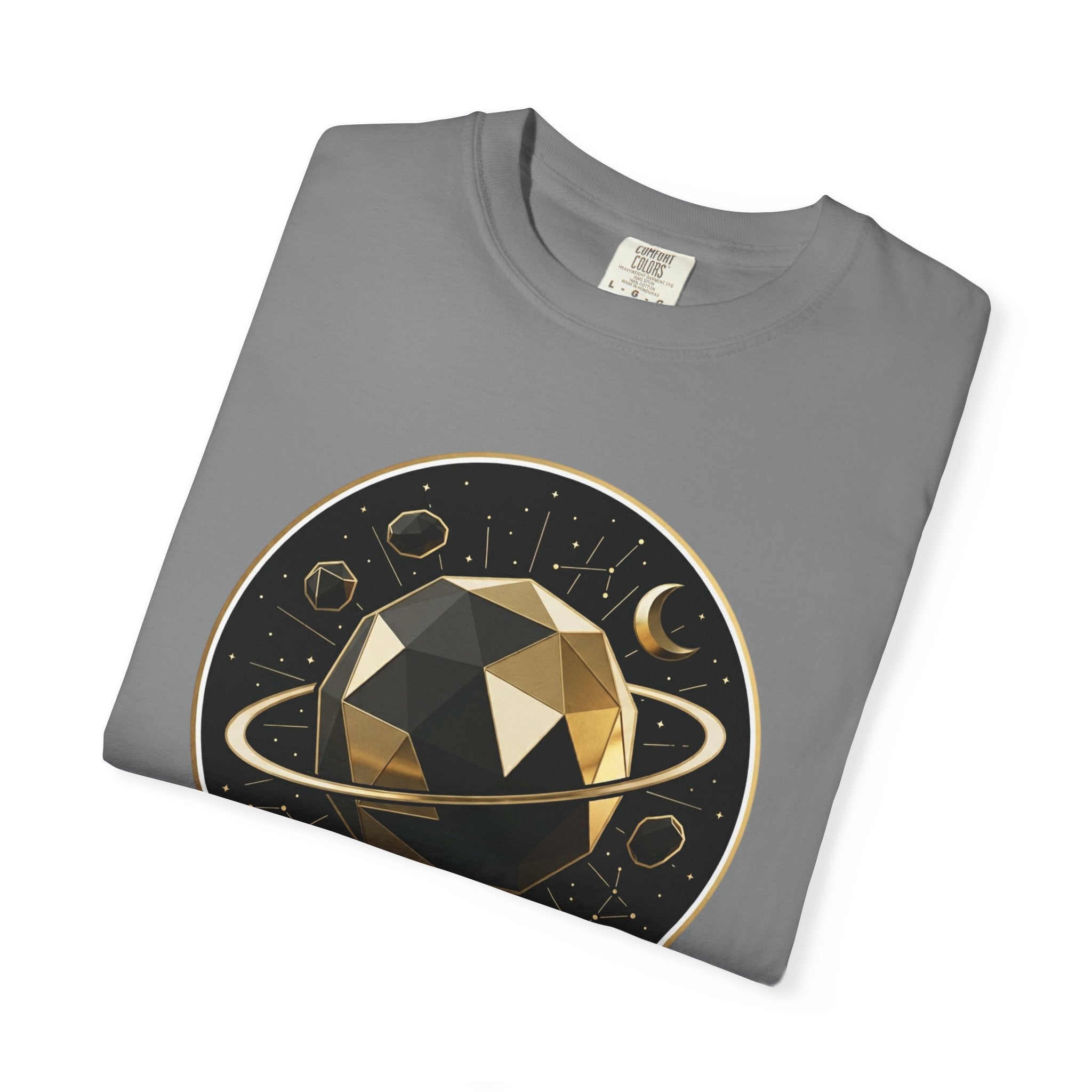PRB Cosmos Geometric Planet T-Shirt by Power Runs Black