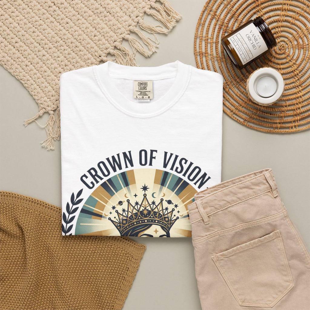Power Runs Black Crown of Vision T-Shirt — Vintage Inspirational Graphic Tee by Printify