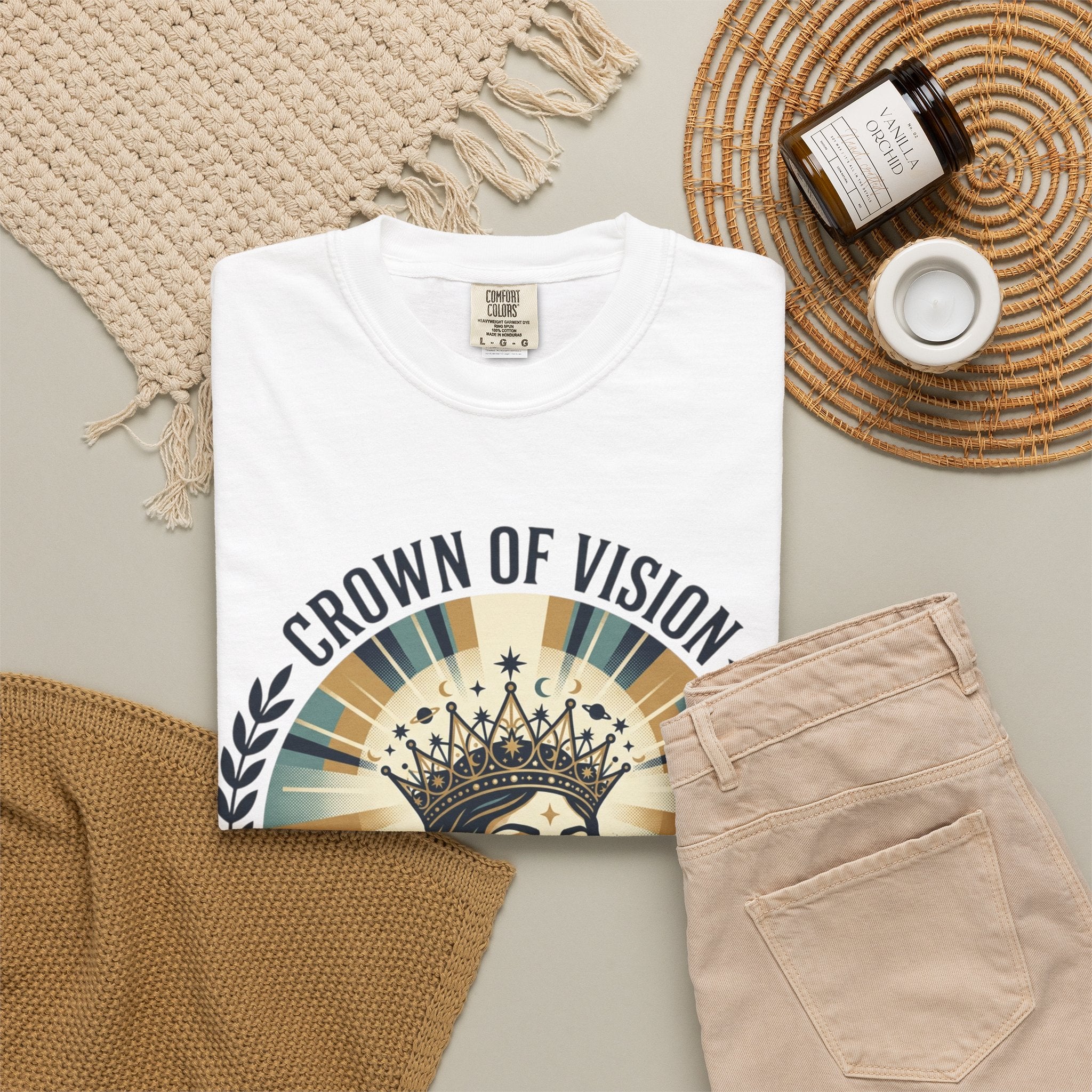 Power Runs Black Crown of Vision T-Shirt — Vintage Inspirational Graphic Tee by Printify