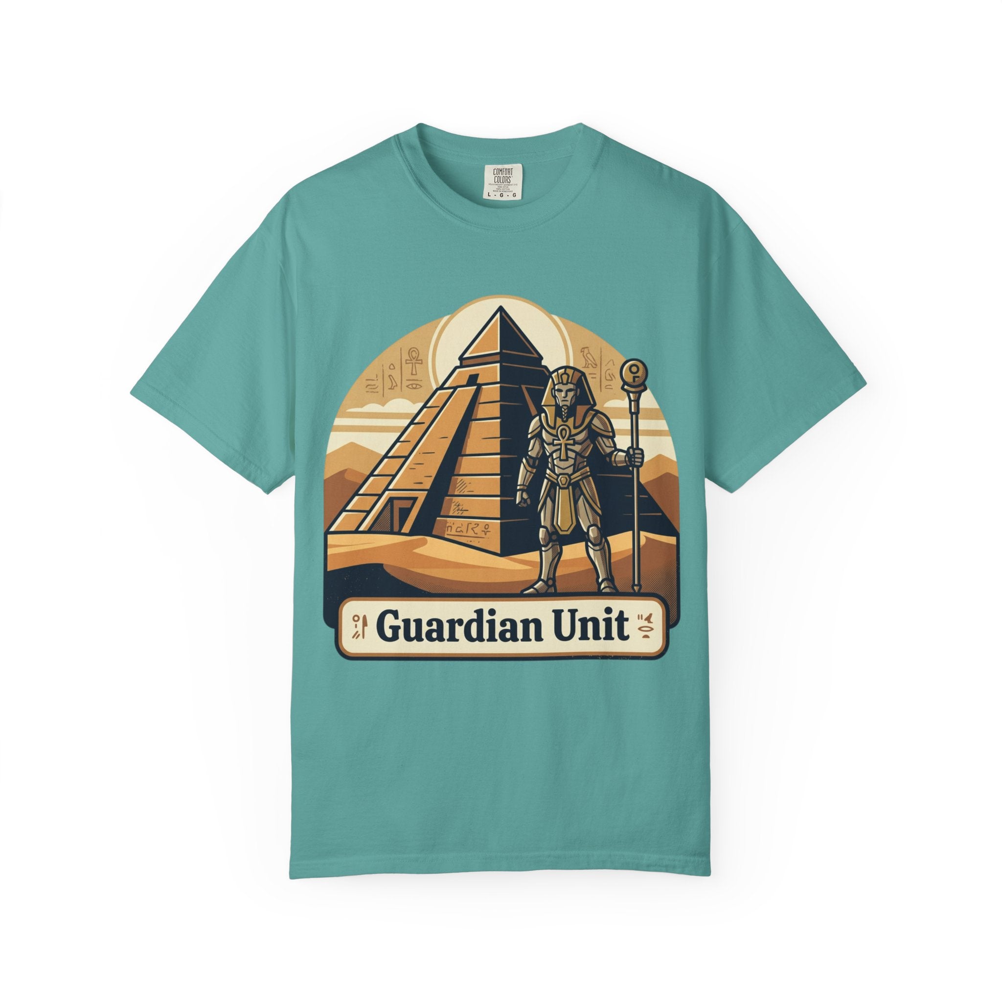 Power Runs Black PRB Guardian Unit T-Shirt — Egyptian Pyramid Sci‑Fi Graphic Tee by Power Runs Black