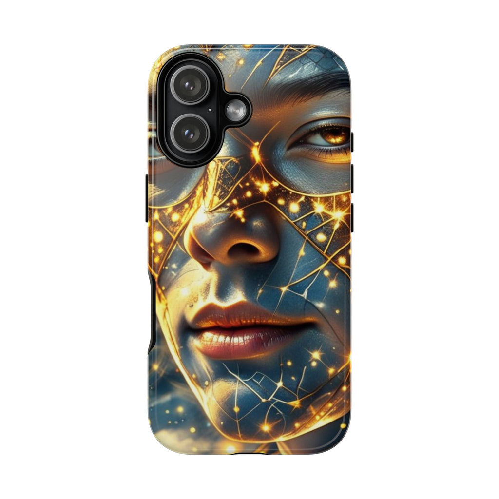 PRB Galactic Portrait Tough Case | Cosmic Face Phone Case, Starry Nebula Design by Power Runs Black