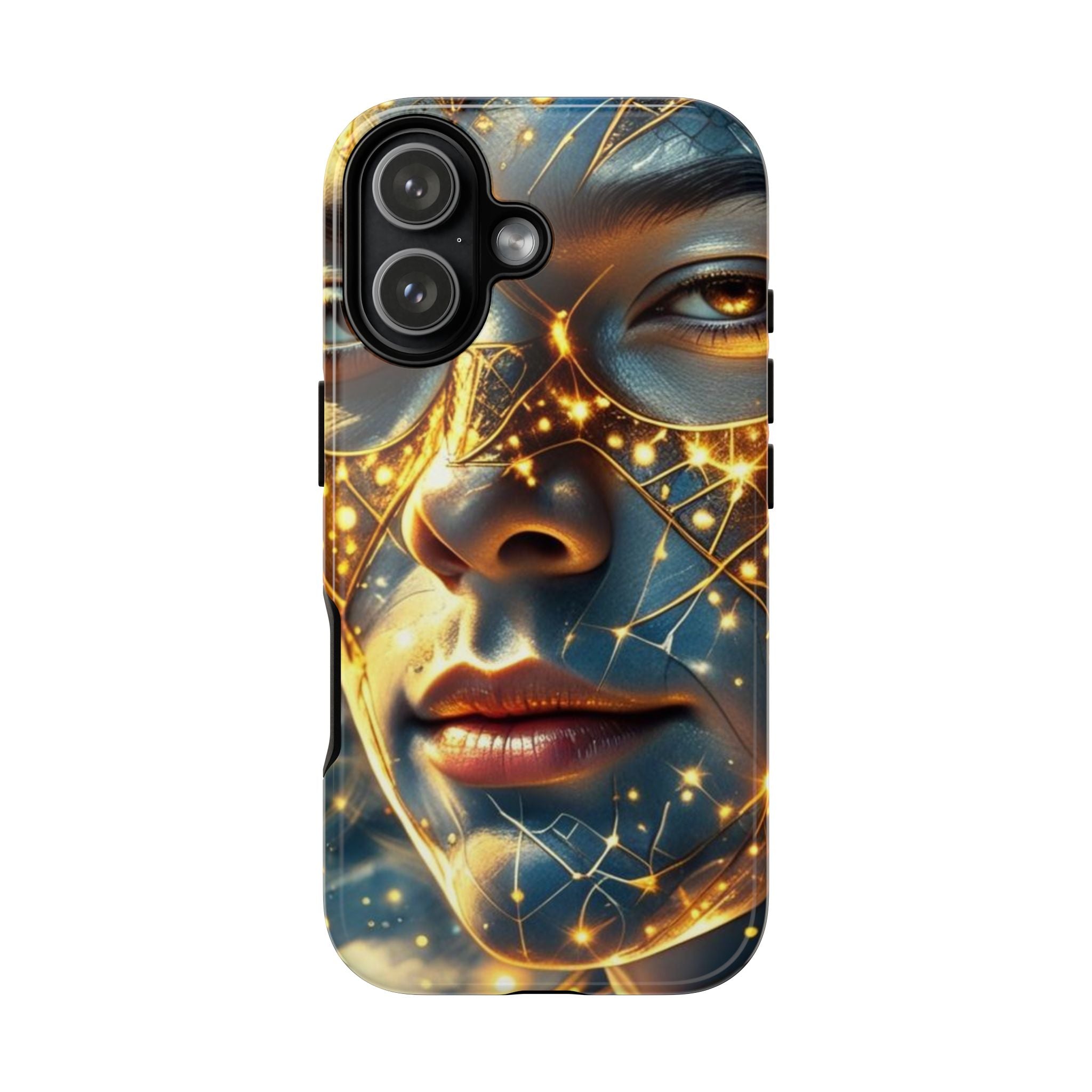 PRB Galactic Portrait Tough Case | Cosmic Face Phone Case, Starry Nebula Design by Power Runs Black