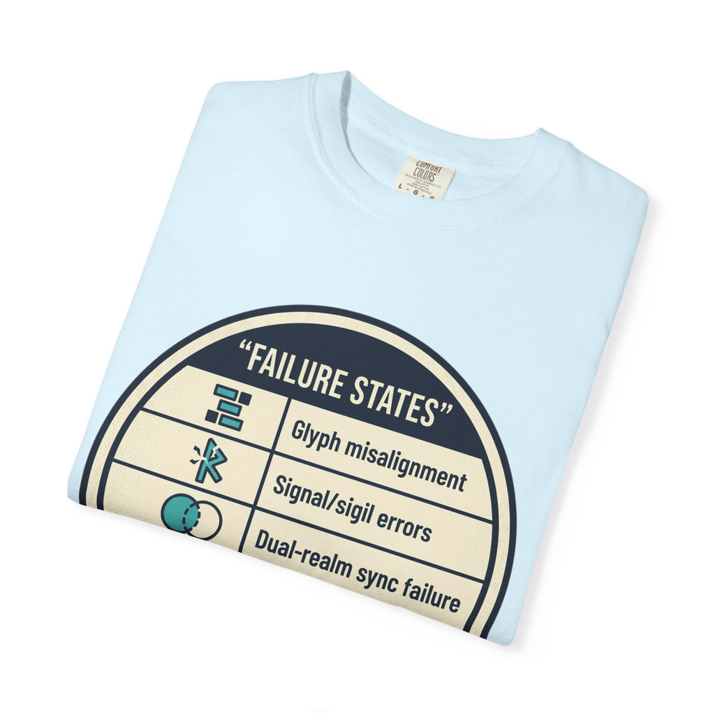 Power Runs Black PRB Failure States T-Shirt — Sci‑Fi Status Badge Graphic Tee by Printify