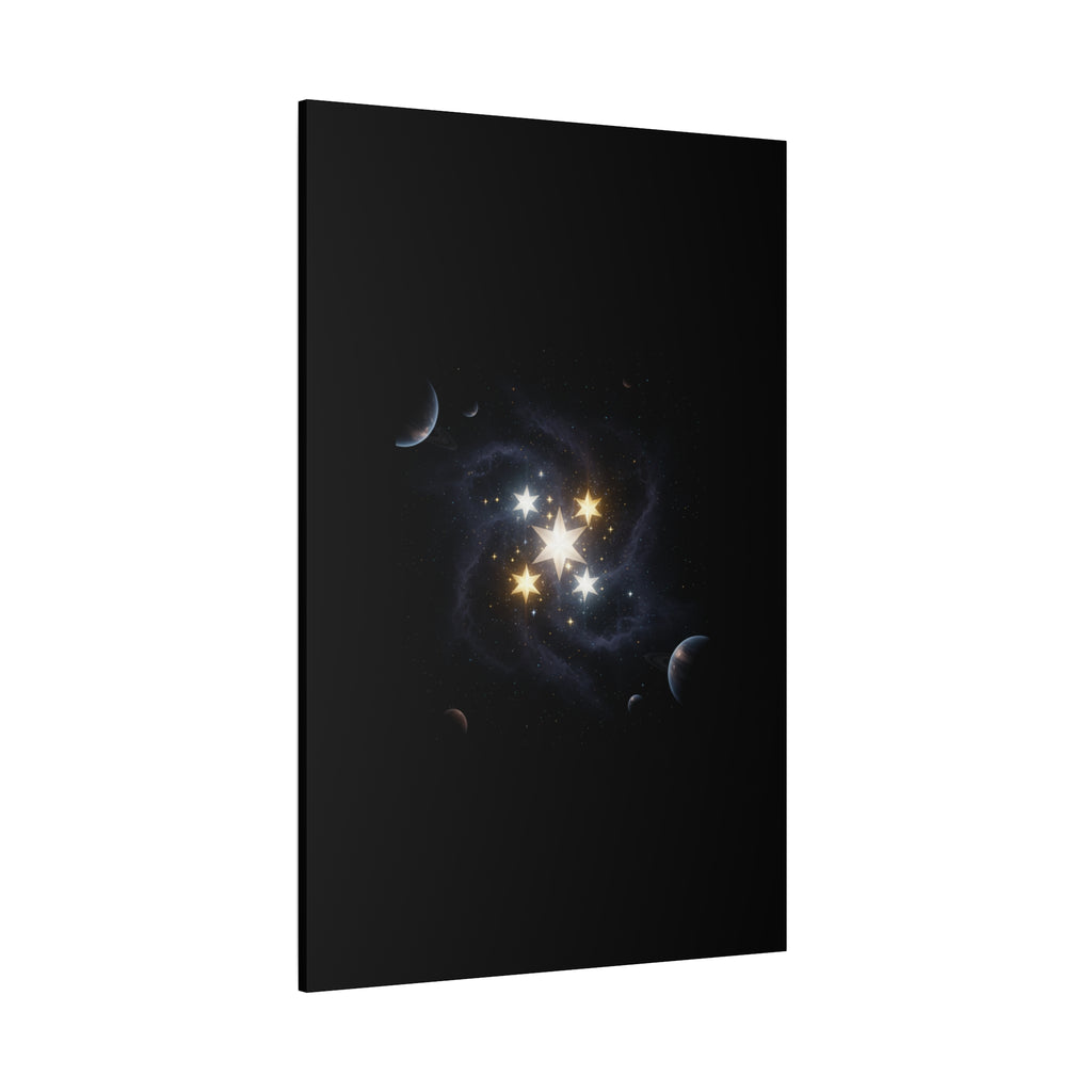 Power Runs Black PRB Glowing Star Constellation Canvas by Power Runs Black