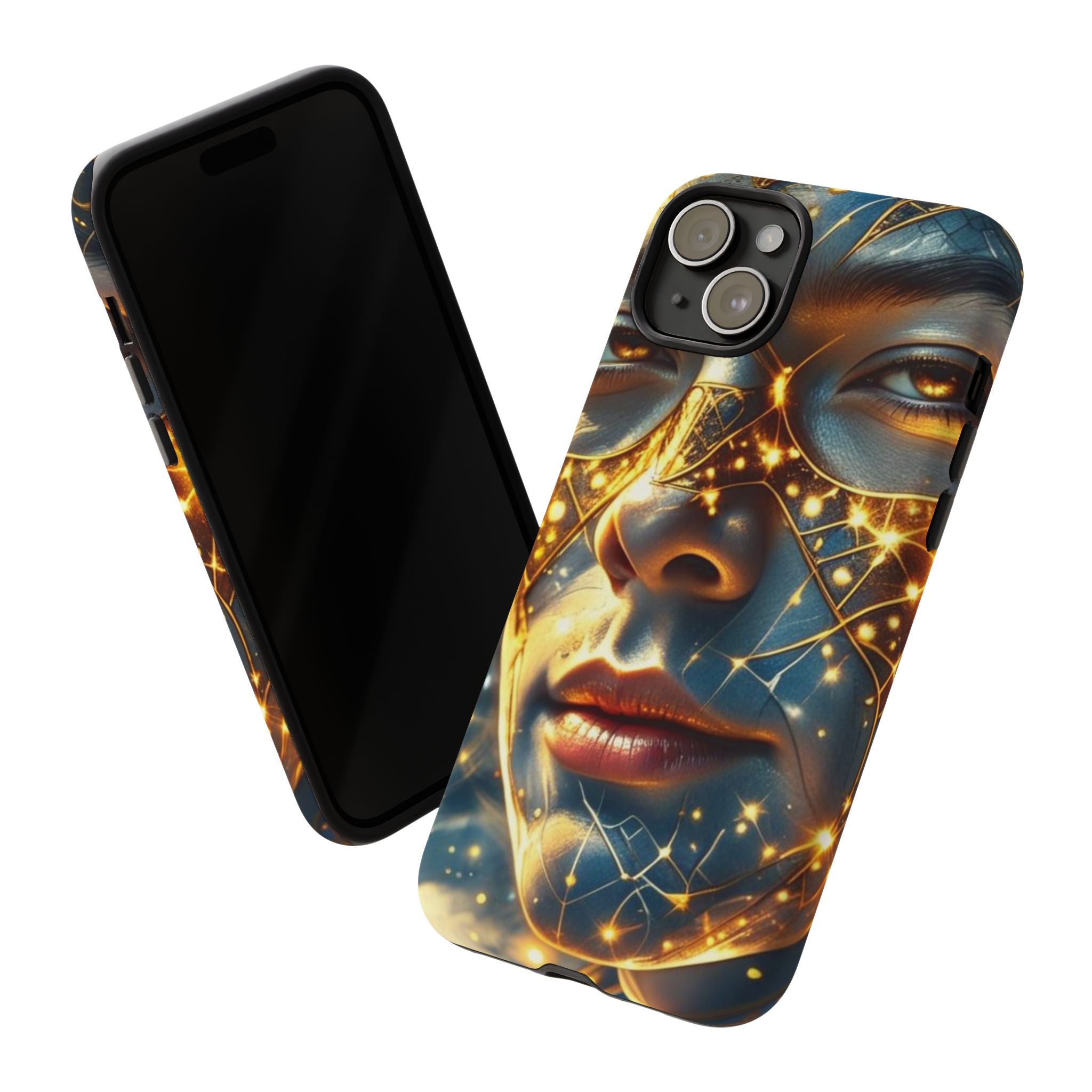 PRB Galactic Portrait Tough Case | Cosmic Face Phone Case, Starry Nebula Design by Printify