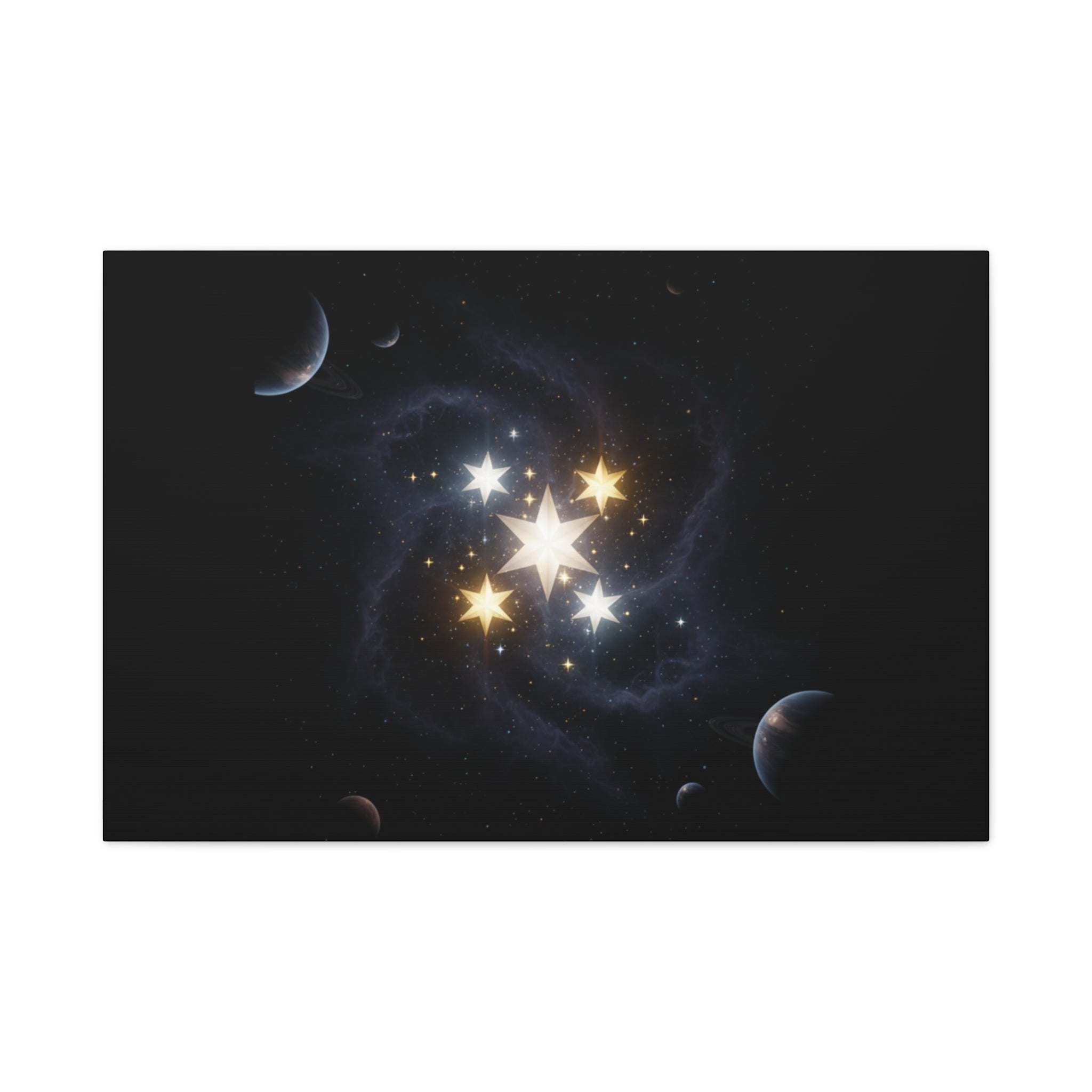 Power Runs Black PRB Glowing Star Constellation Canvas by Power Runs Black