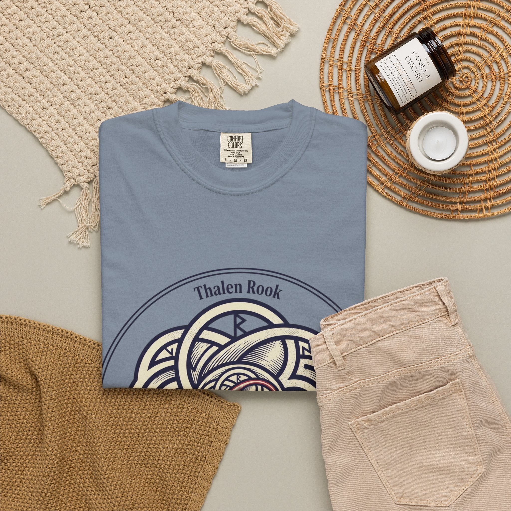 Power Runs Black PRB Thalen Rook Celtic Knot Graphic T-Shirt — "He stared too long..." Quote Tee by Printify