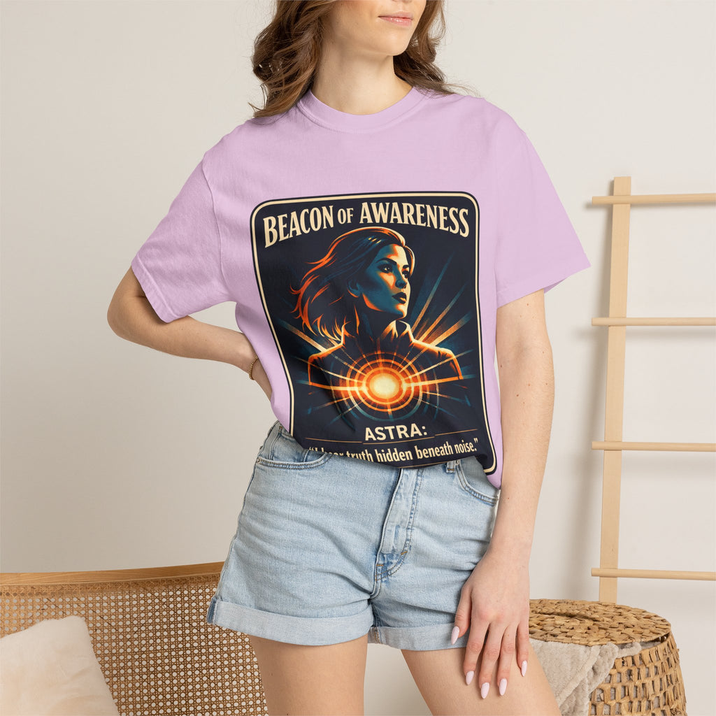 Power Runs Black Beacon of Awareness T-Shirt — “Astra: I hear truth hidden beneath noise” Cosmic Graphic Tee by Power Runs Black