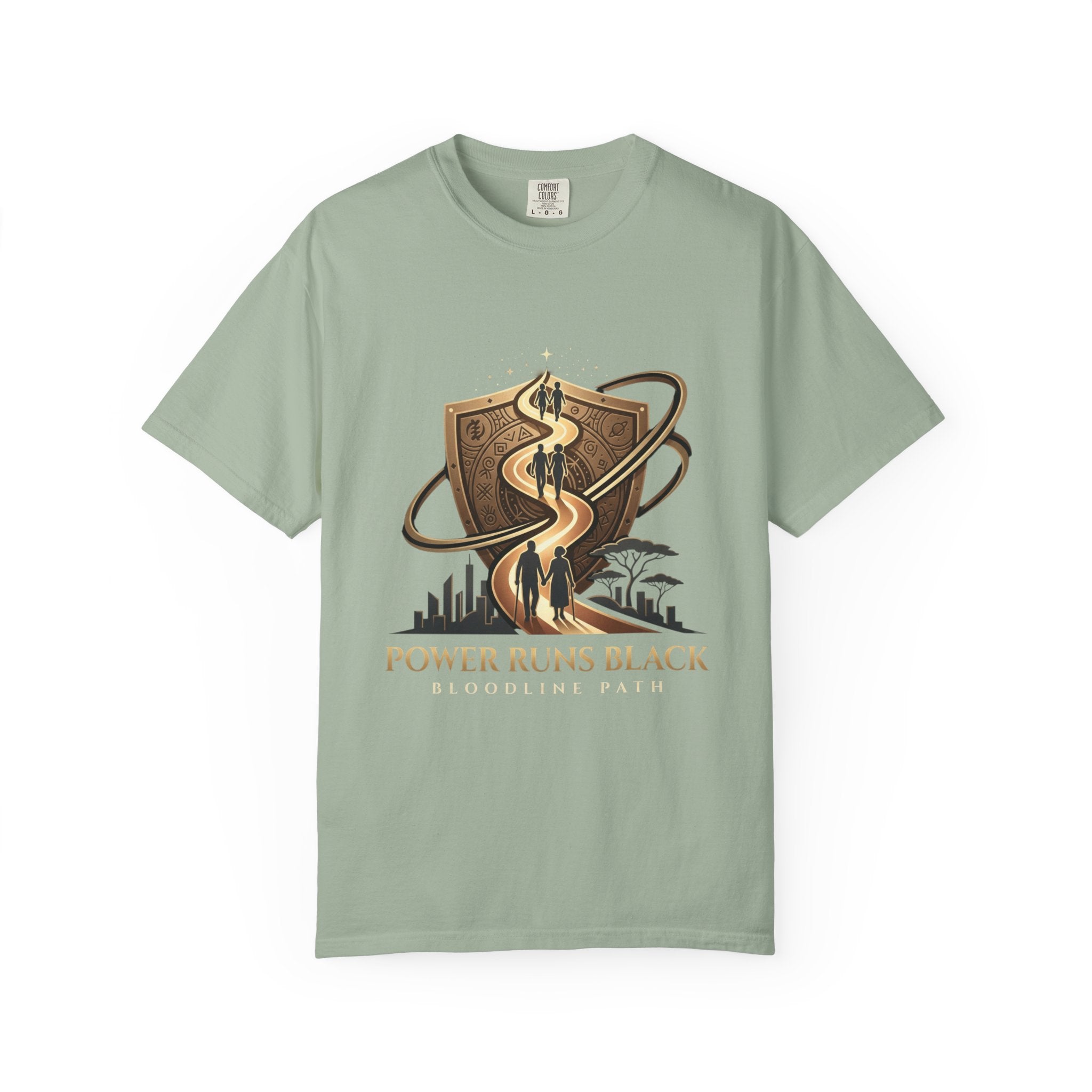PRB Shield City Skyline Graphic T-Shirt | Serpent Emblem Streetwear Tee by Printify