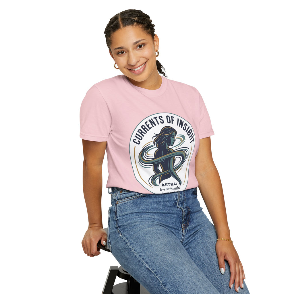 Power Runs Black Currents of Insight T-Shirt — 'Astra: Every thought leaves a trail' Graphic Tee by Power Runs Black