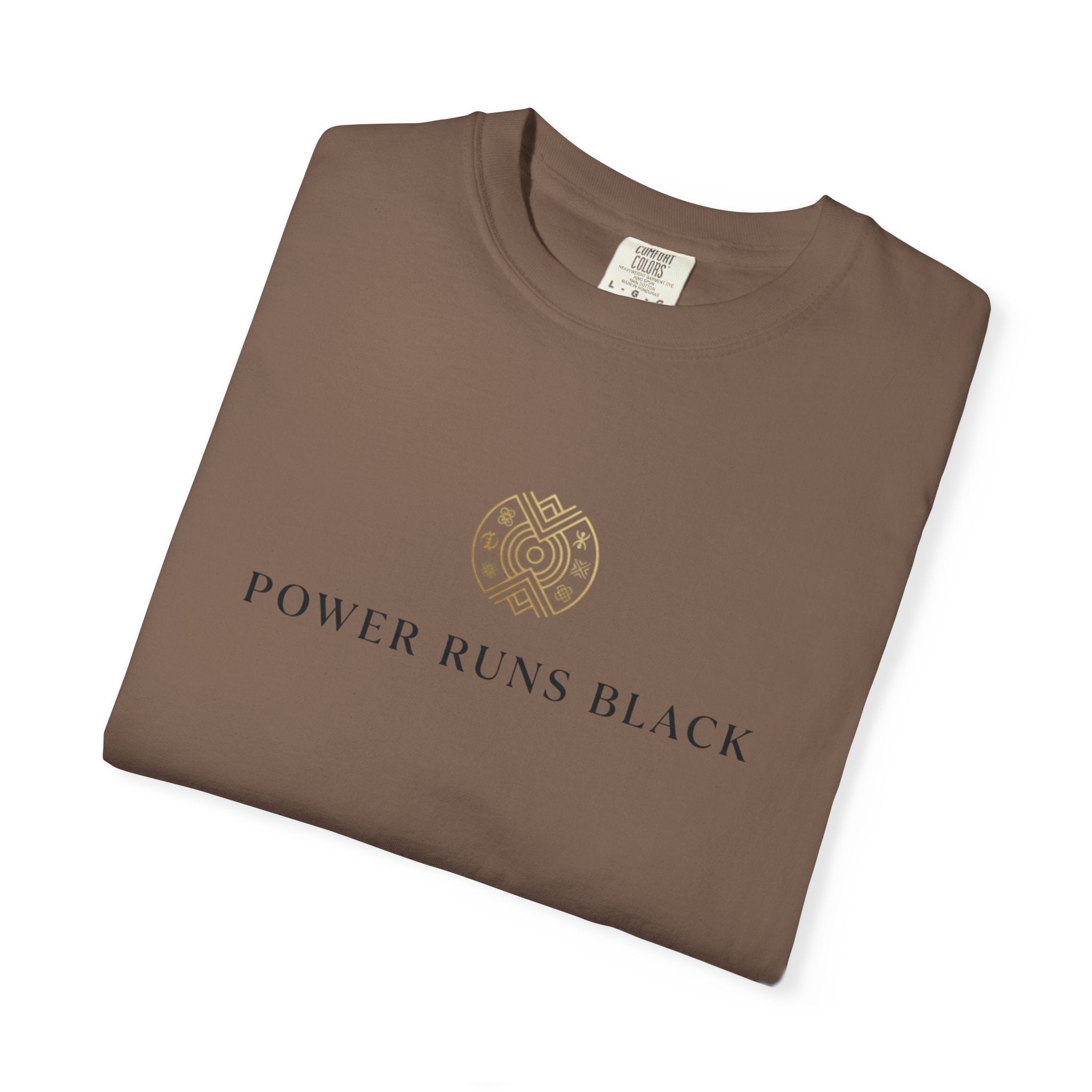 Power Runs Black PRB Graphic T-Shirt — Minimal Emblem Tee by Power Runs Black