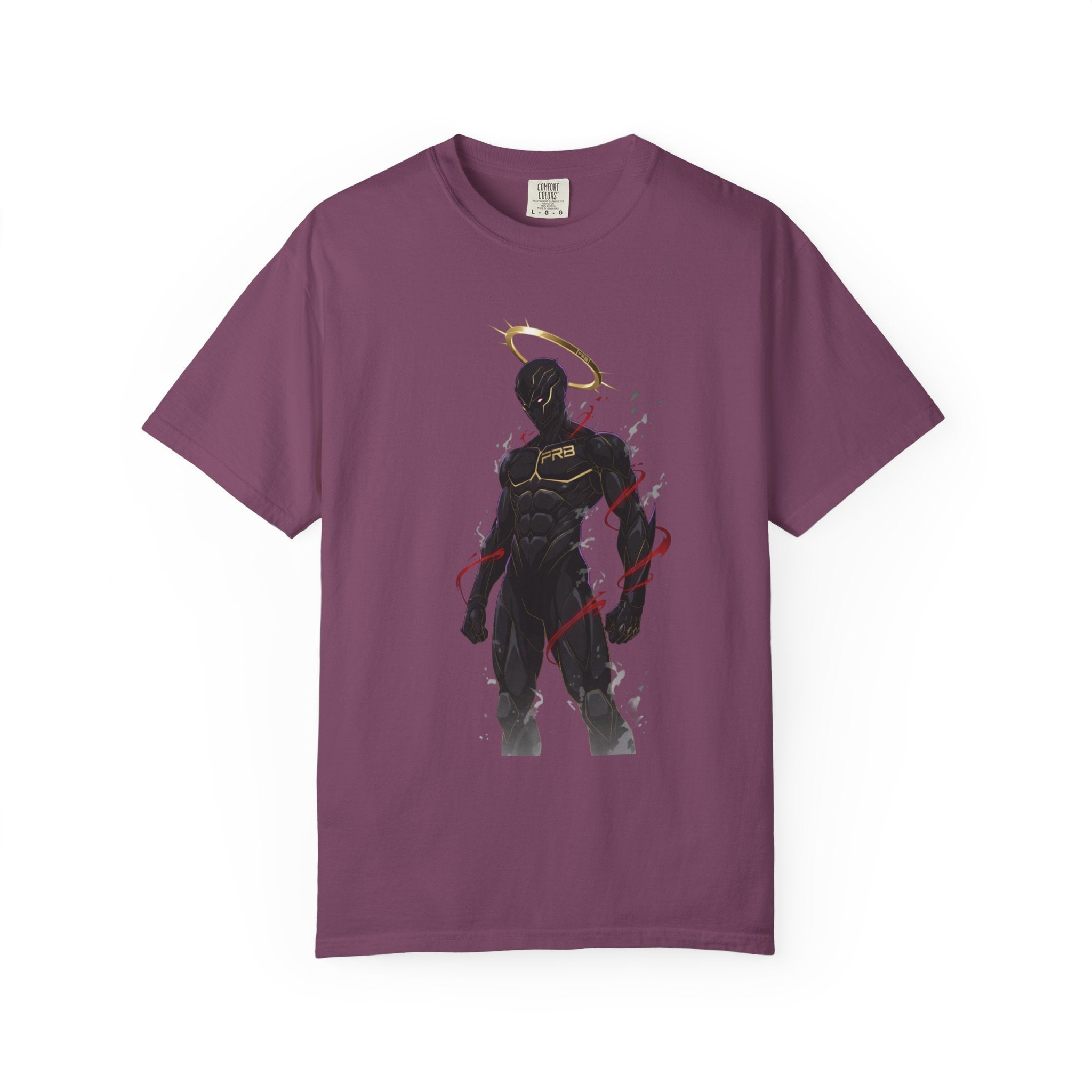 PRB Shadow Hero Graphic T-Shirt — Haloed Vigilante Illustration by Printify