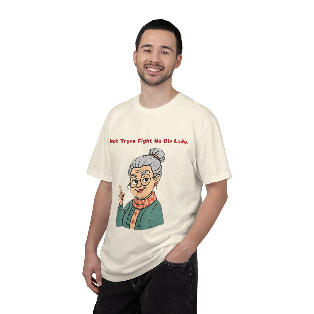 PRB Not Tryna Fight No Ole Lady T-shirt | Funny Grandma Graphic Tee by Power Runs Black