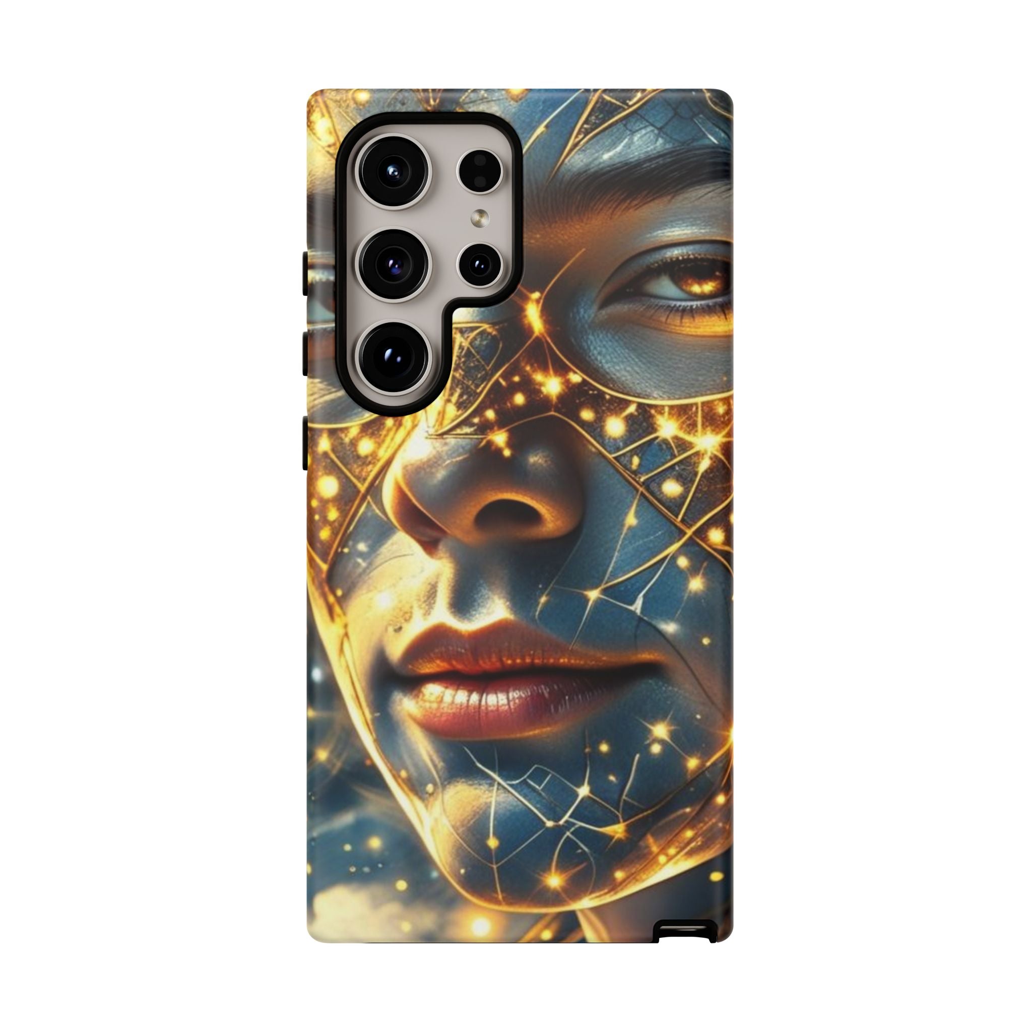 PRB Galactic Portrait Tough Case | Cosmic Face Phone Case, Starry Nebula Design by Power Runs Black