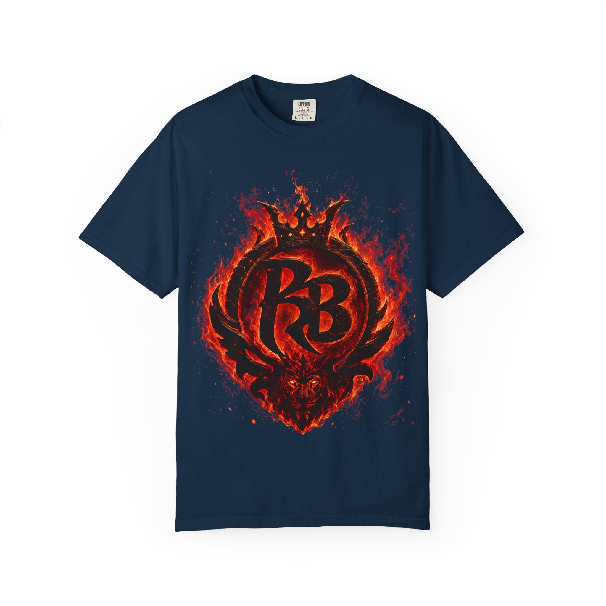 Power Runs Back PRB Flame Logo T-shirt | Fiery Emblem Tee, Grunge Rock Chic by Power Runs Black