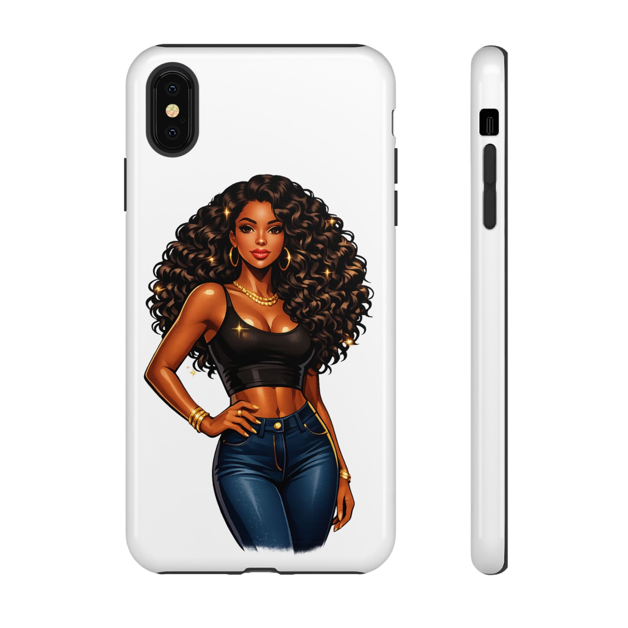 Pretty Rich Bitch by PRB Curly Hair Phone Case by Printify