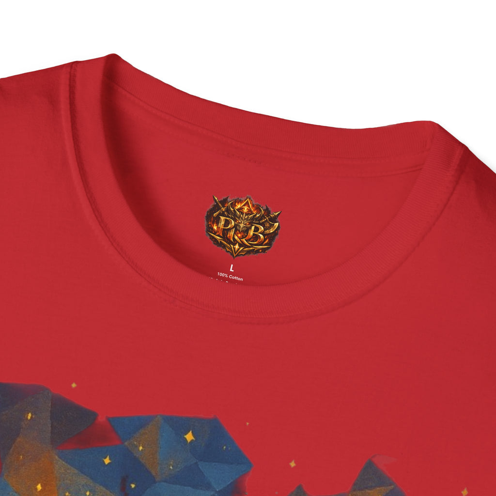 PRB Flame Silhouette Warrior T-Shirt | Fiery Geometric Backdrop by Power Runs Black