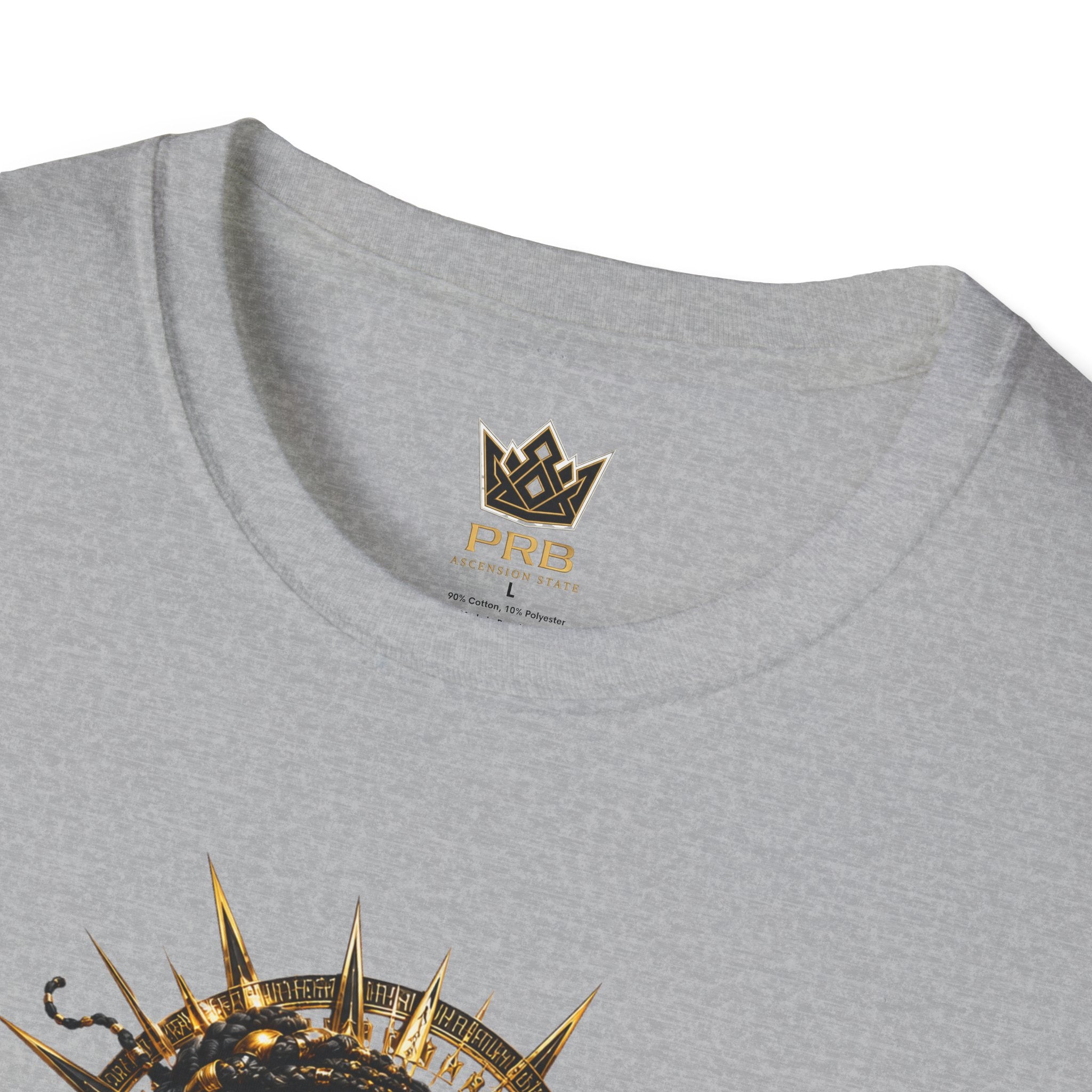 Power Runs Black PRB | Black Woman Portrait, Gold Accents Panther Graphics T by Printify