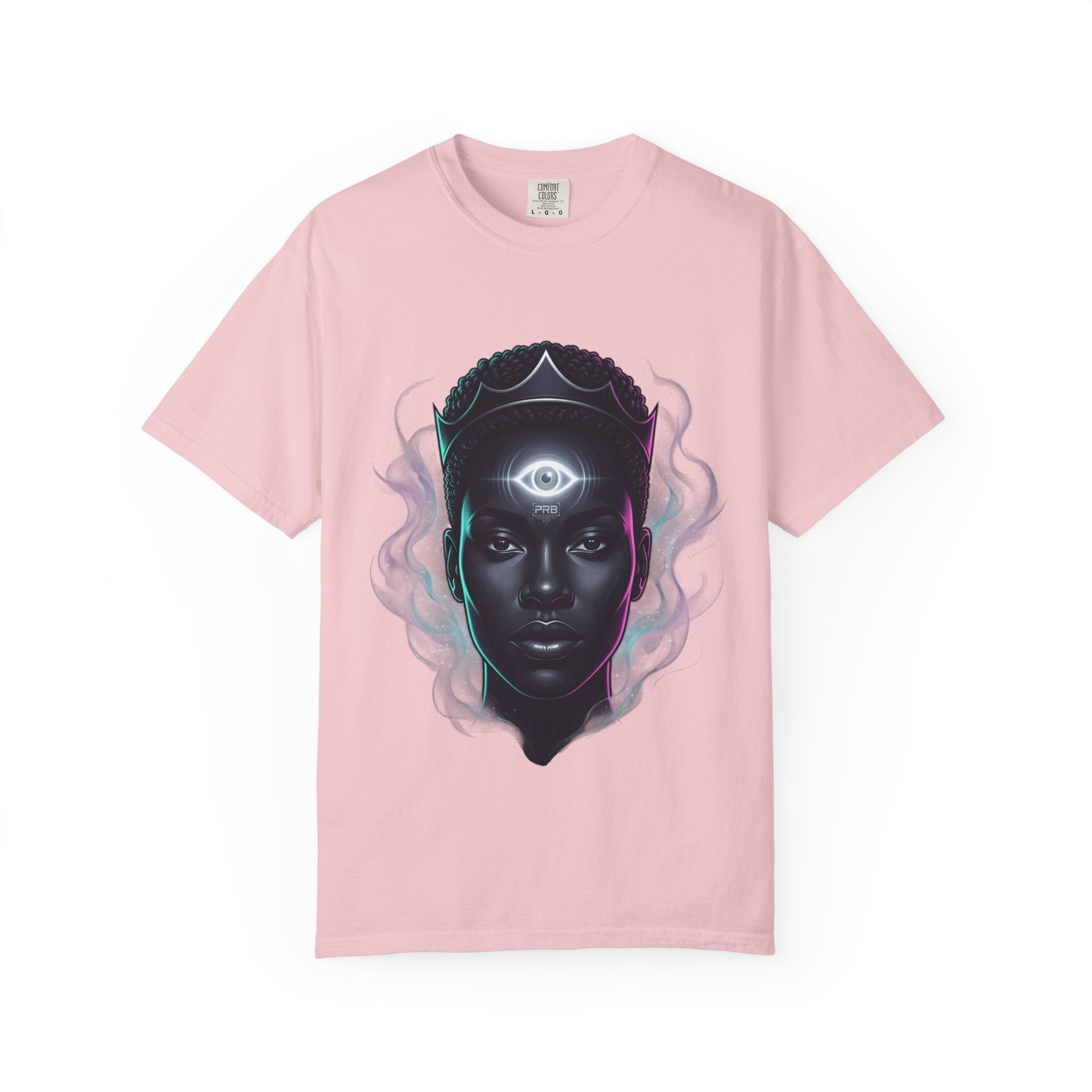 Printify PRB Third Eye Omni‑Vision Ascendant 4K Cosmic Portrait T-shirt | Mystic Black Face Artwork - T-Shirt