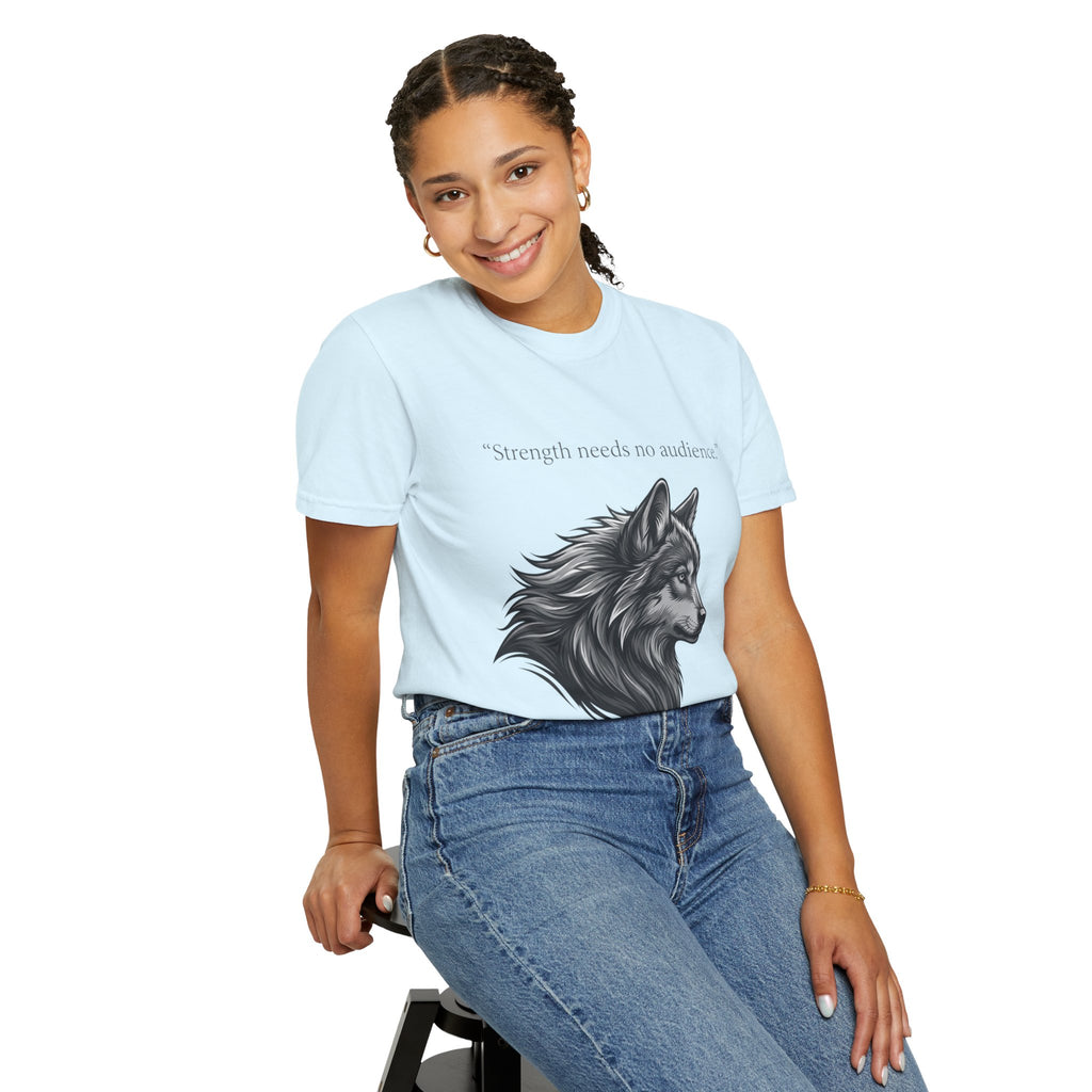 PRB Wolf Head T-Shirt — "Strength needs no audience" Inspirational Graphic Tee by Printify