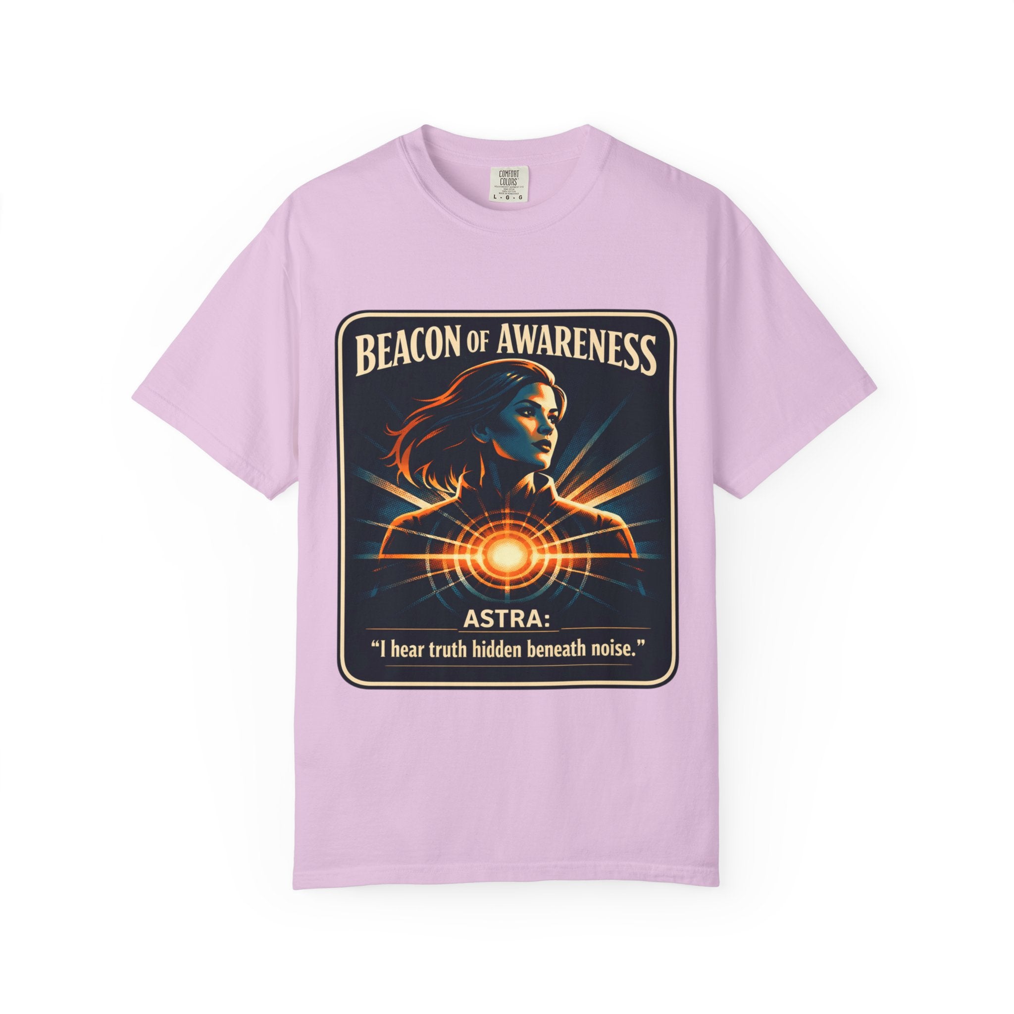 Power Runs Black Beacon of Awareness T-Shirt — “Astra: I hear truth hidden beneath noise” Cosmic Graphic Tee by Power Runs Black