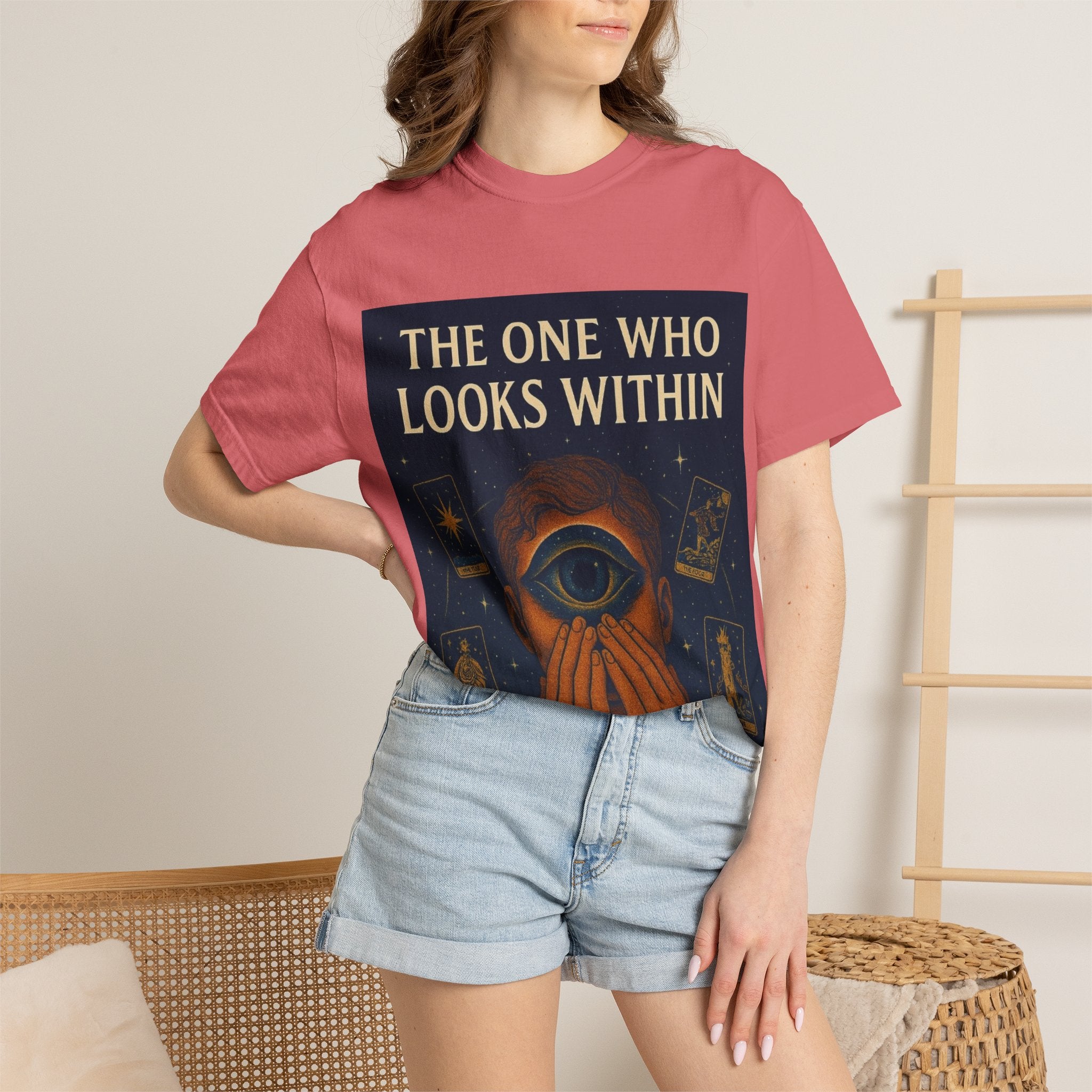 PRB Tarot Eye T-Shirt — "The One Who Looks Within" Mystical Graphic Tee by Power Runs Black