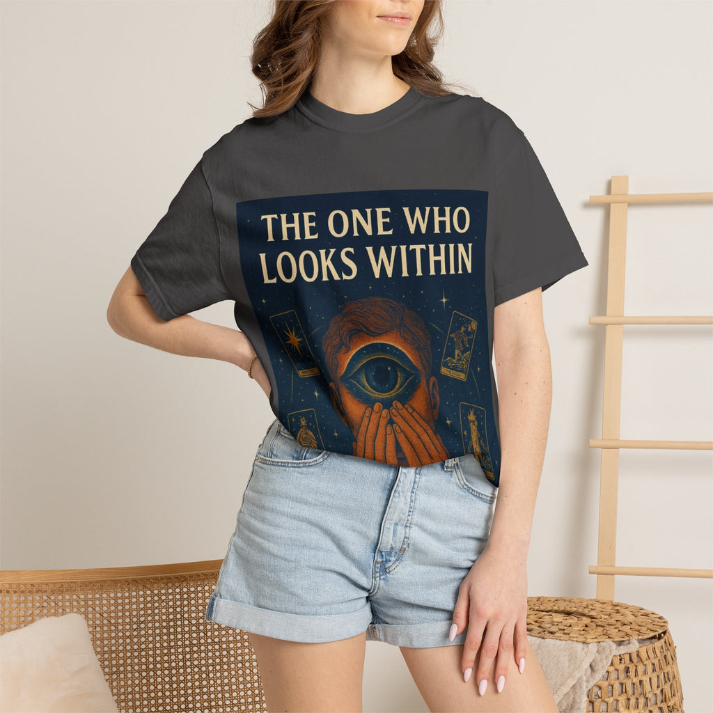 PRB Tarot Eye T-Shirt — "The One Who Looks Within" Mystical Graphic Tee by Power Runs Black
