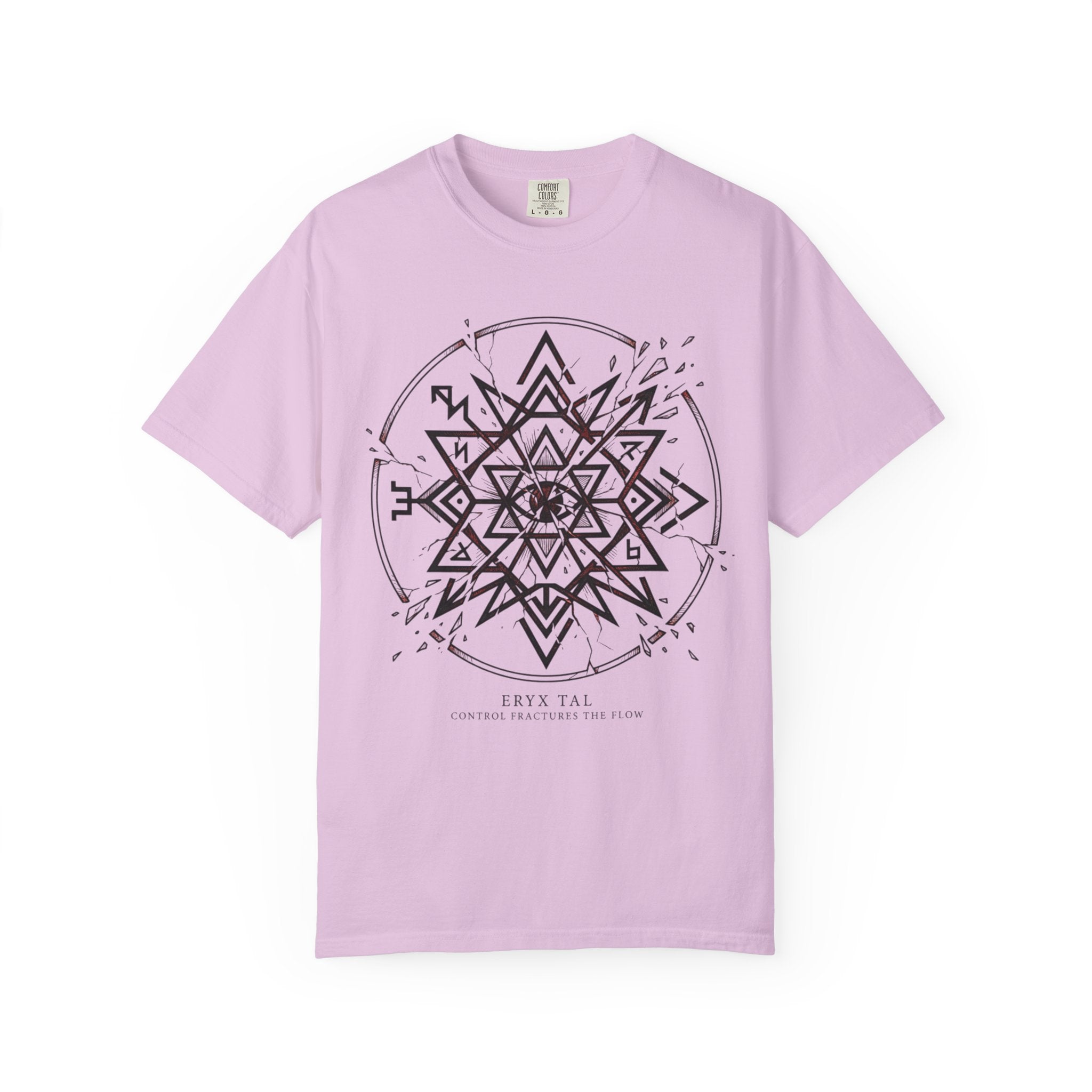 Power Runs Black PRB Eryx Tal Geometric Mandala T-Shirt — Symmetric Star Graphic Tee by Power Runs Black