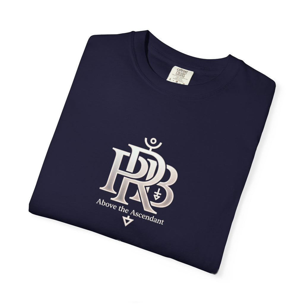Printify Silhouette Logo T‑Shirt — Minimalist Dressed Figure & PRD Monogram - T-Shirt