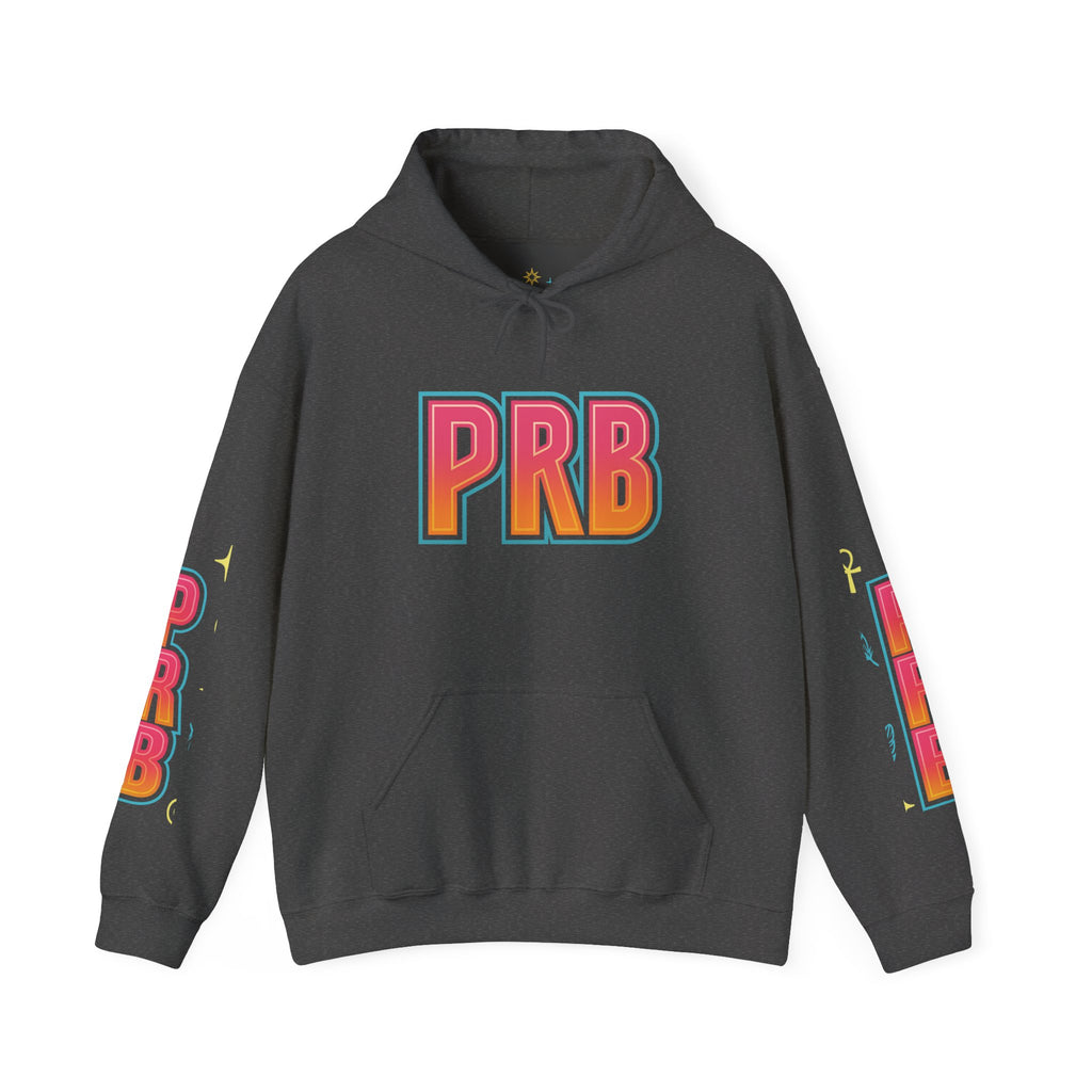 PRB Graphic Hoodie — Colorful Cityscape Pullover by Power Runs Black