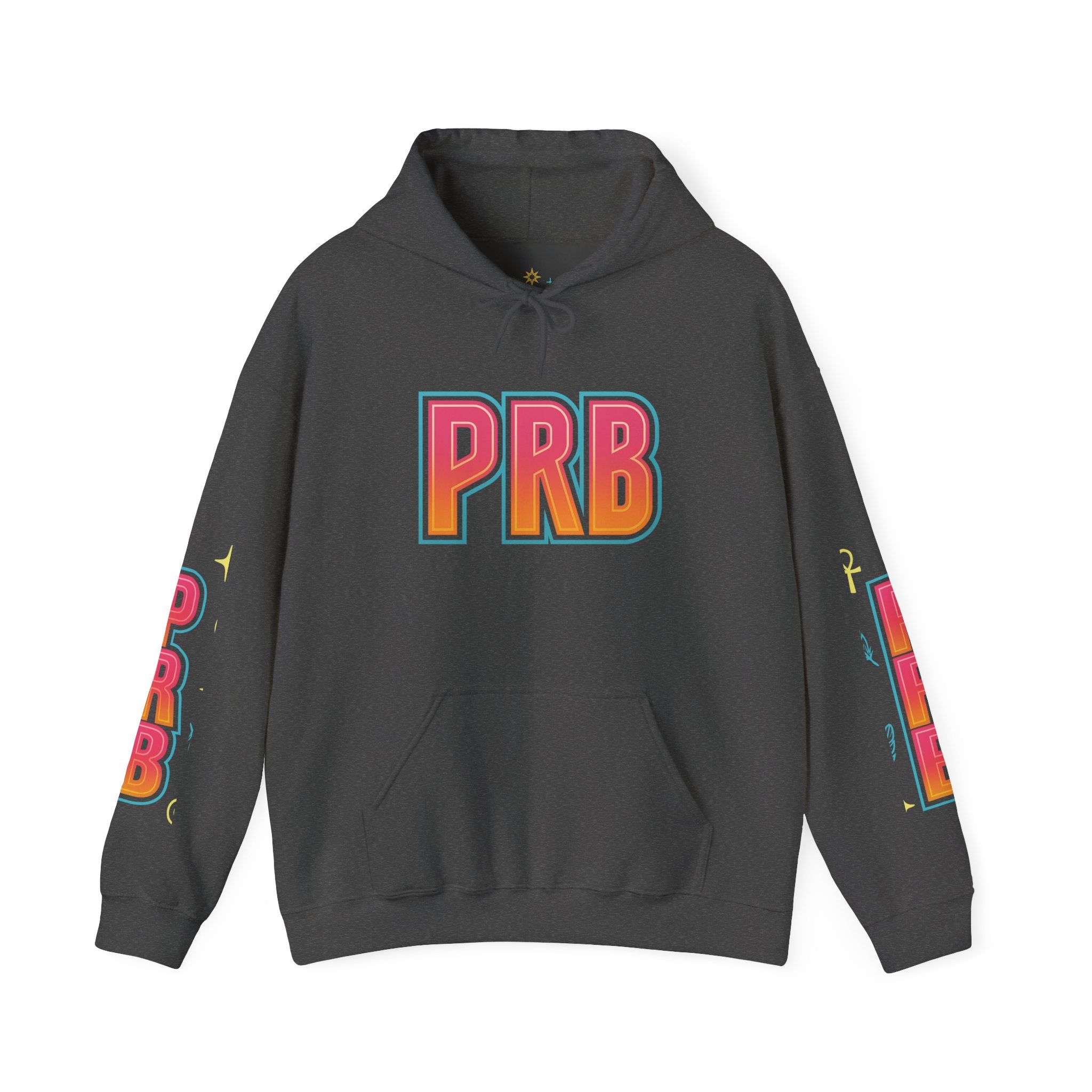 PRB Graphic Hoodie — Colorful Cityscape Pullover by Power Runs Black