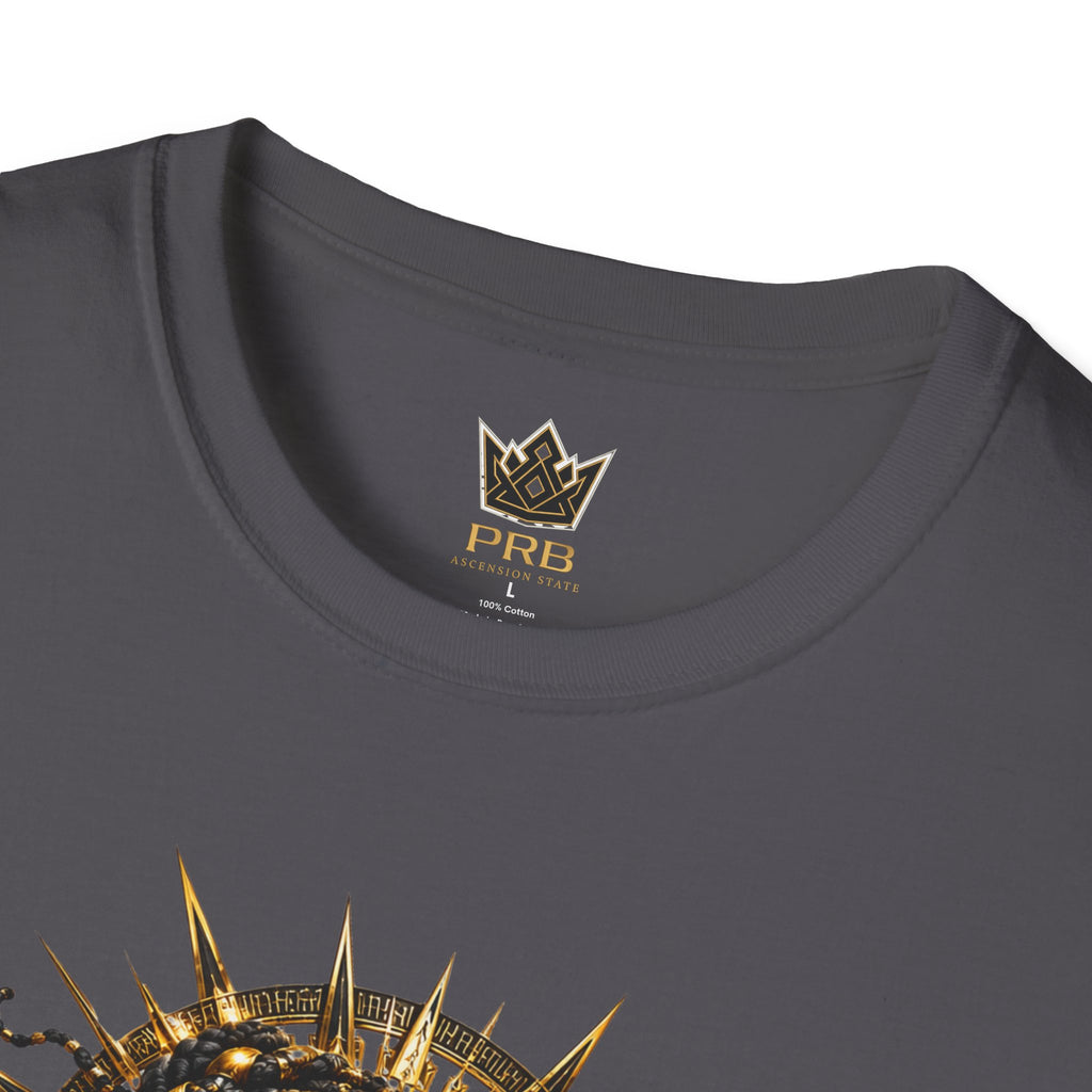 Power Runs Black PRB | Black Woman Portrait, Gold Accents Panther Graphics T by Power Runs Black
