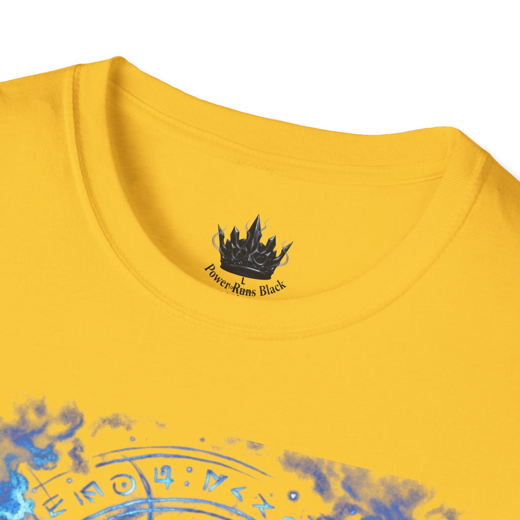 PRB Mystic Oceanic Spell T-Shirt — Blue Serpent & Moon Magic Tee by Power Runs Black