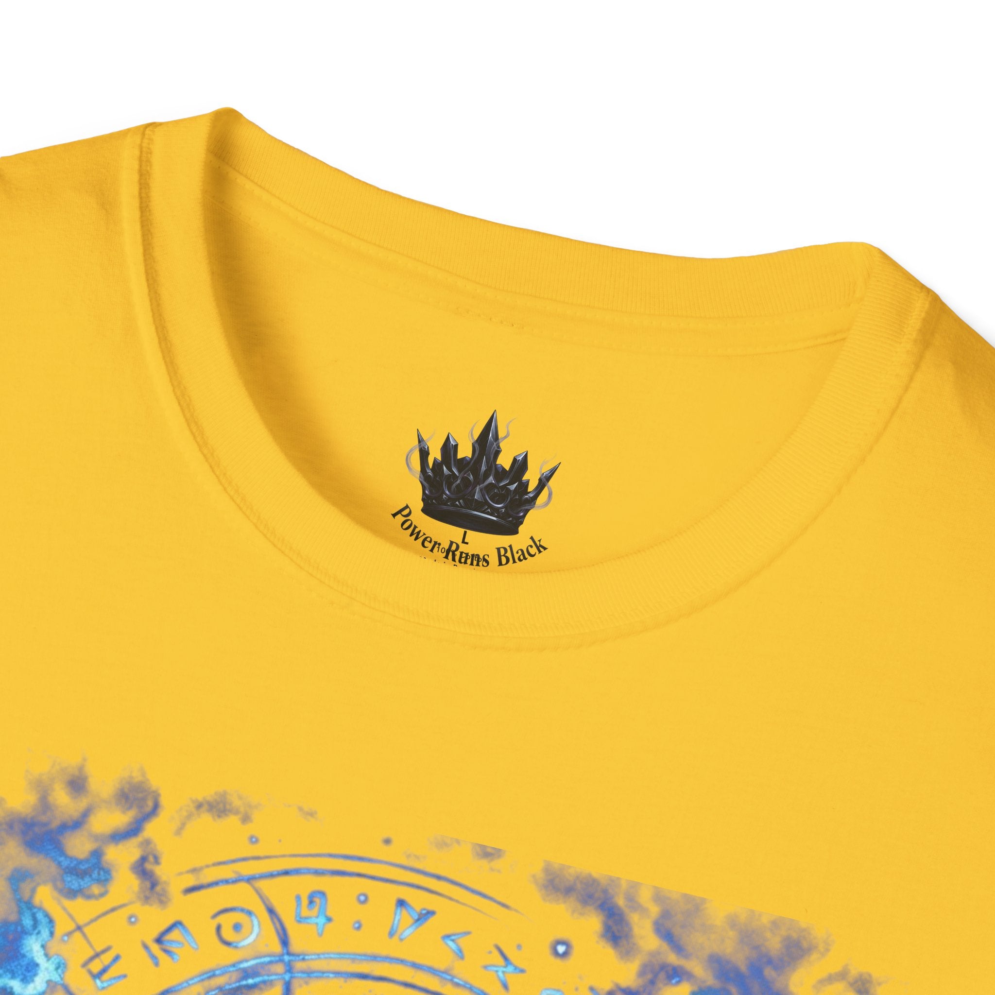 PRB Mystic Oceanic Spell T-Shirt — Blue Serpent & Moon Magic Tee by Power Runs Black