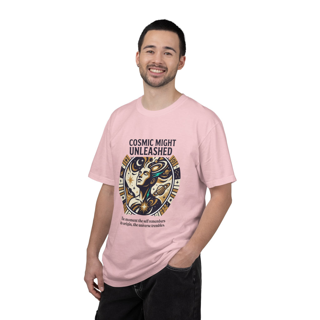 PRB Starforged Flex Cosmic Might Unleashed Graphic T-Shirt — Celestial Stag Astrology Tee by Power Runs Black