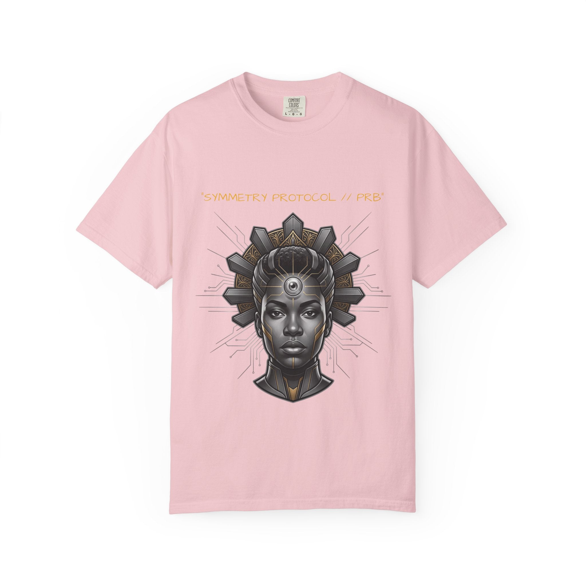 Printify PRB Afrofuturist Crowned Woman T-shirt | Sci‑Fi Portrait Tee - T-Shirt