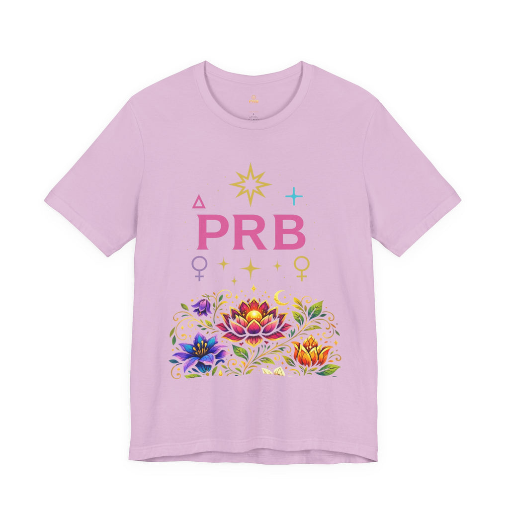 Pretty Rich Bitch The Collection by PRB Floral Lotus T‑Shirt — Colorful Spiritual Symbol Tee by Power Runs Black