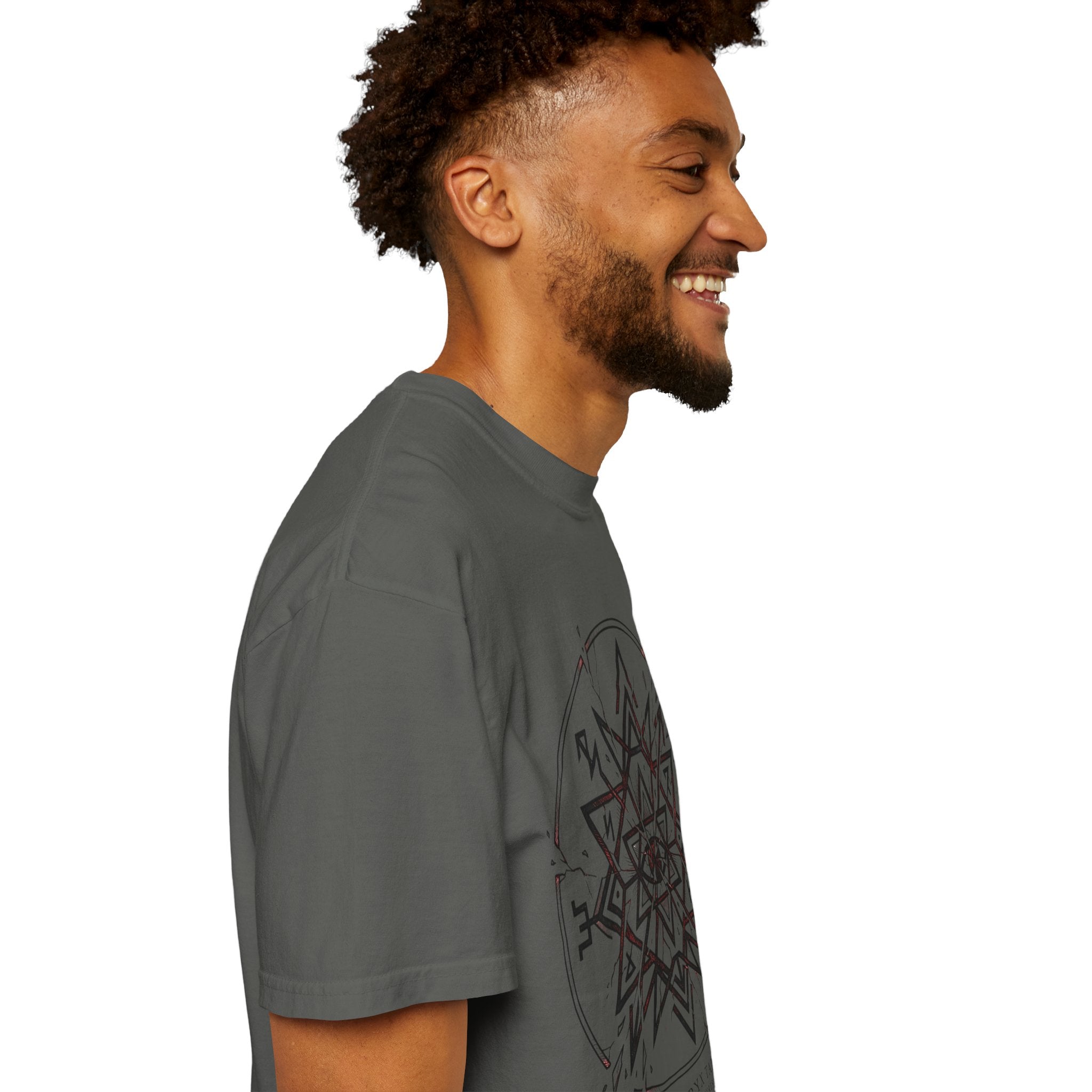 Power Runs Black PRB Eryx Tal Geometric Mandala T-Shirt — Symmetric Star Graphic Tee by Power Runs Black