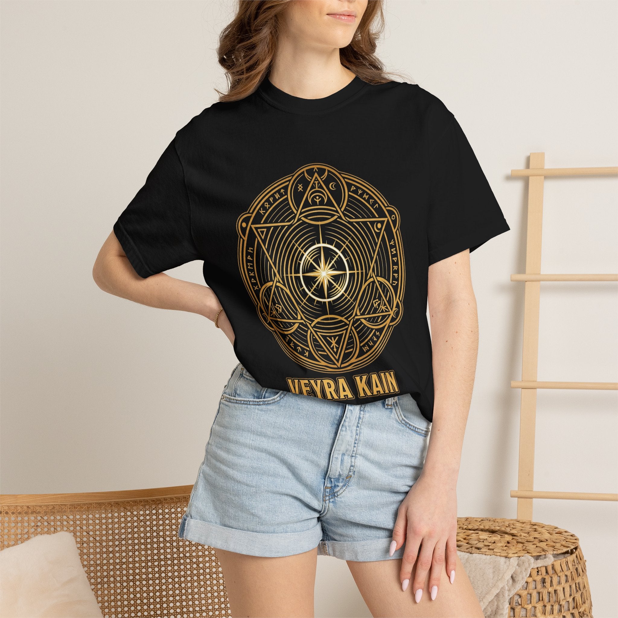 Power Runs Black PRB — Veyra Kain Geometric Sigil Tee with “Too Much Becomes Ruin” Graphic T-Shirt by Power Runs Black