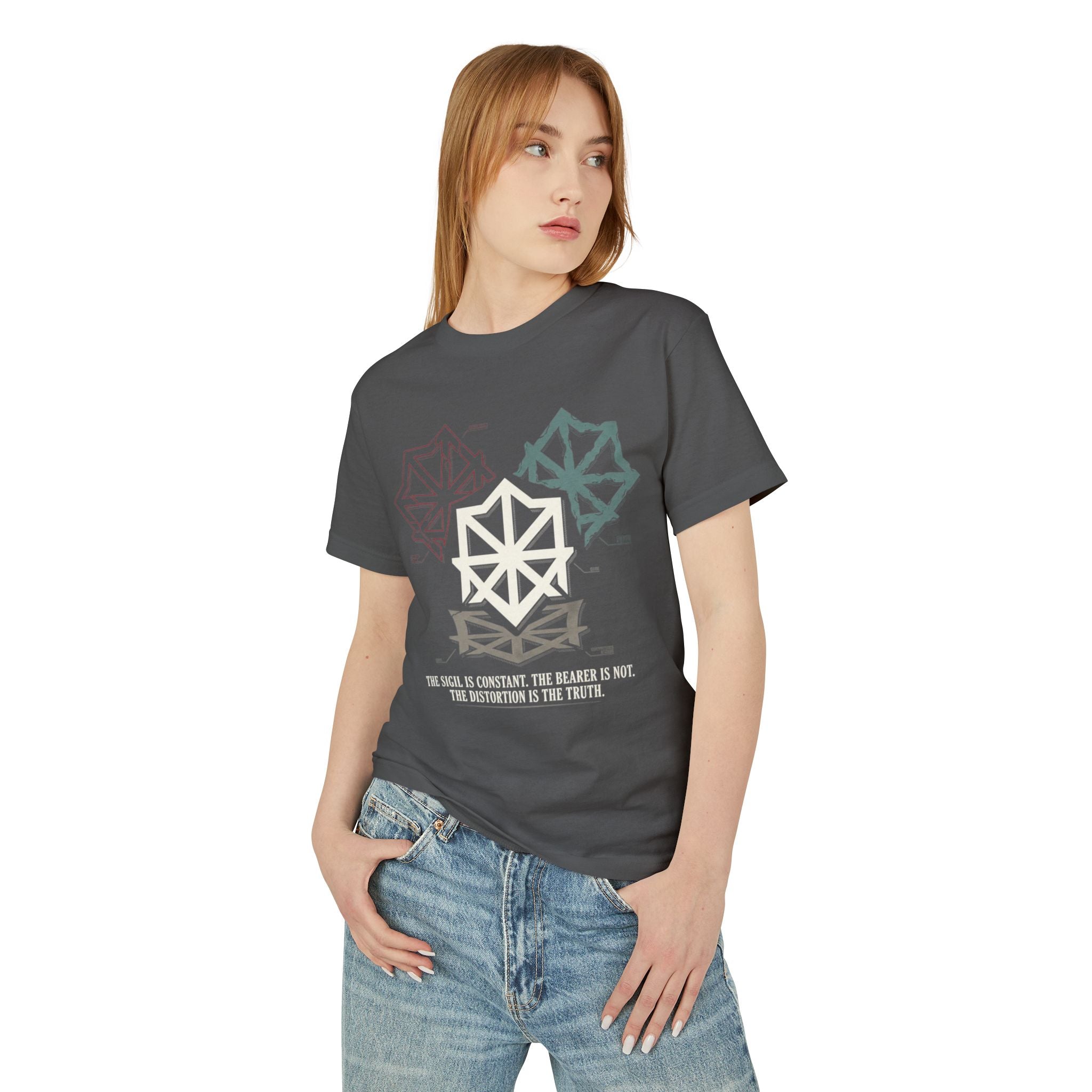 Power Runs Black PRB Abstract Geometric Logo Tee — Vintage Garment-Dyed Graphic T-Shirt by Power Runs Black