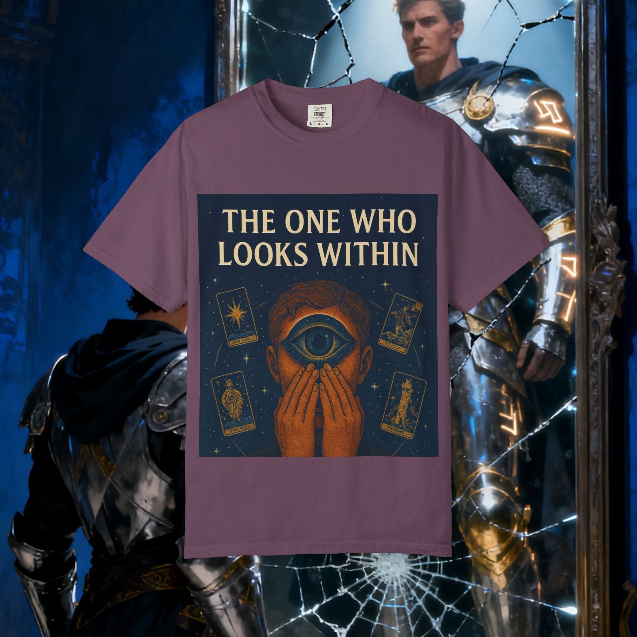 PRB Tarot Eye T-Shirt — "The One Who Looks Within" Mystical Graphic Tee by Power Runs Black
