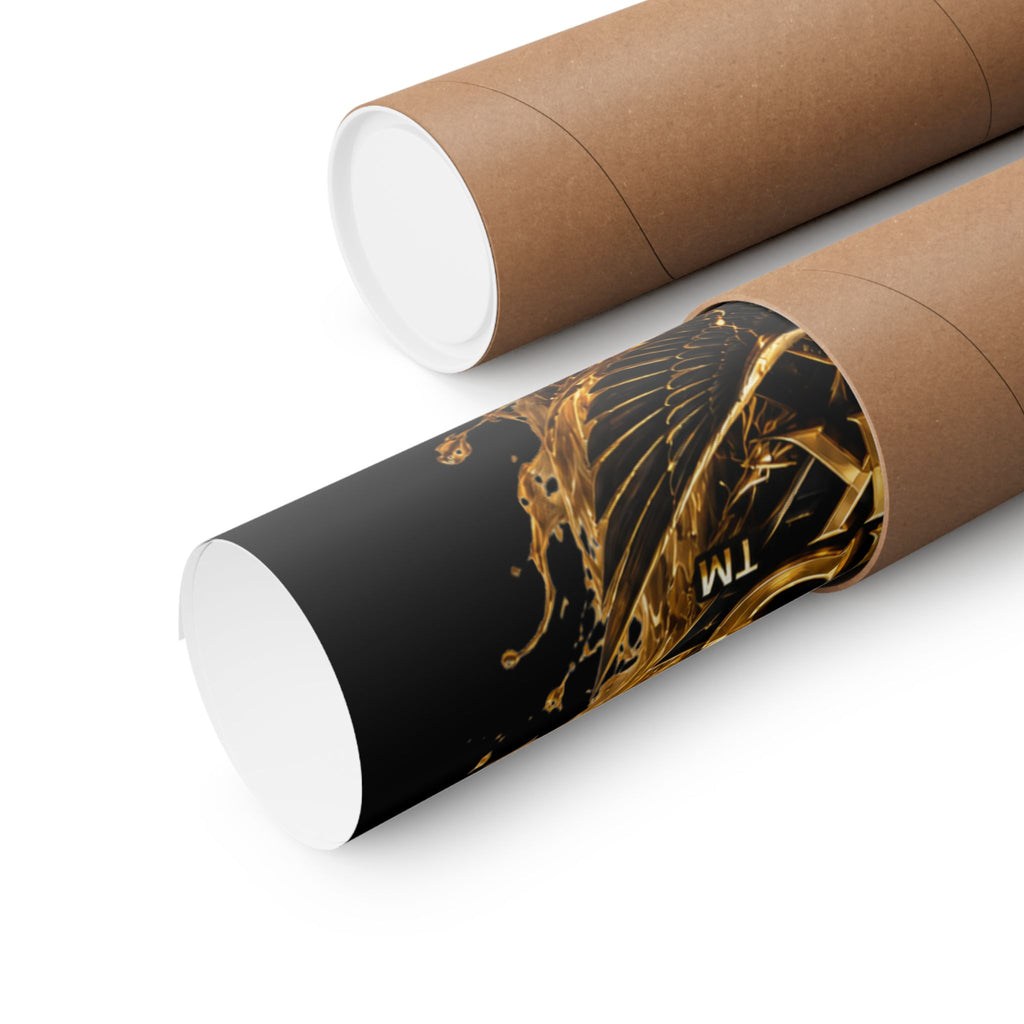 Power Runs Black Matte Poster — Afrocentric Gold Goddess Wall Art by Power Runs Black