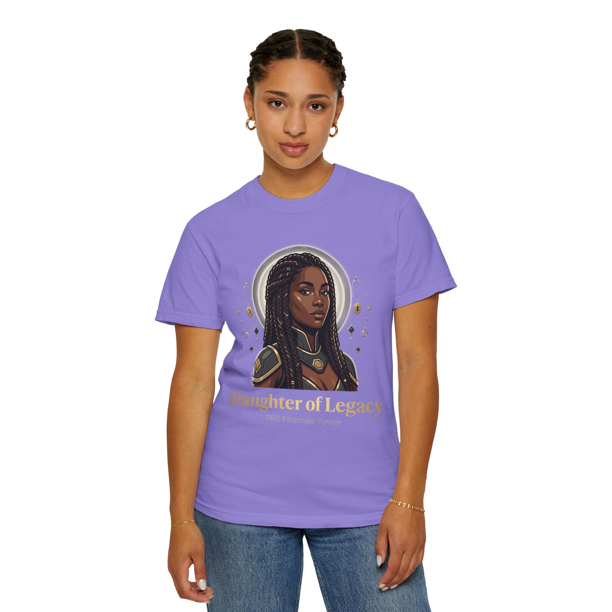 PRB Daughter of Legacy Graphic T-Shirt | Afrocentric Heroine Portrait Tee by Printify